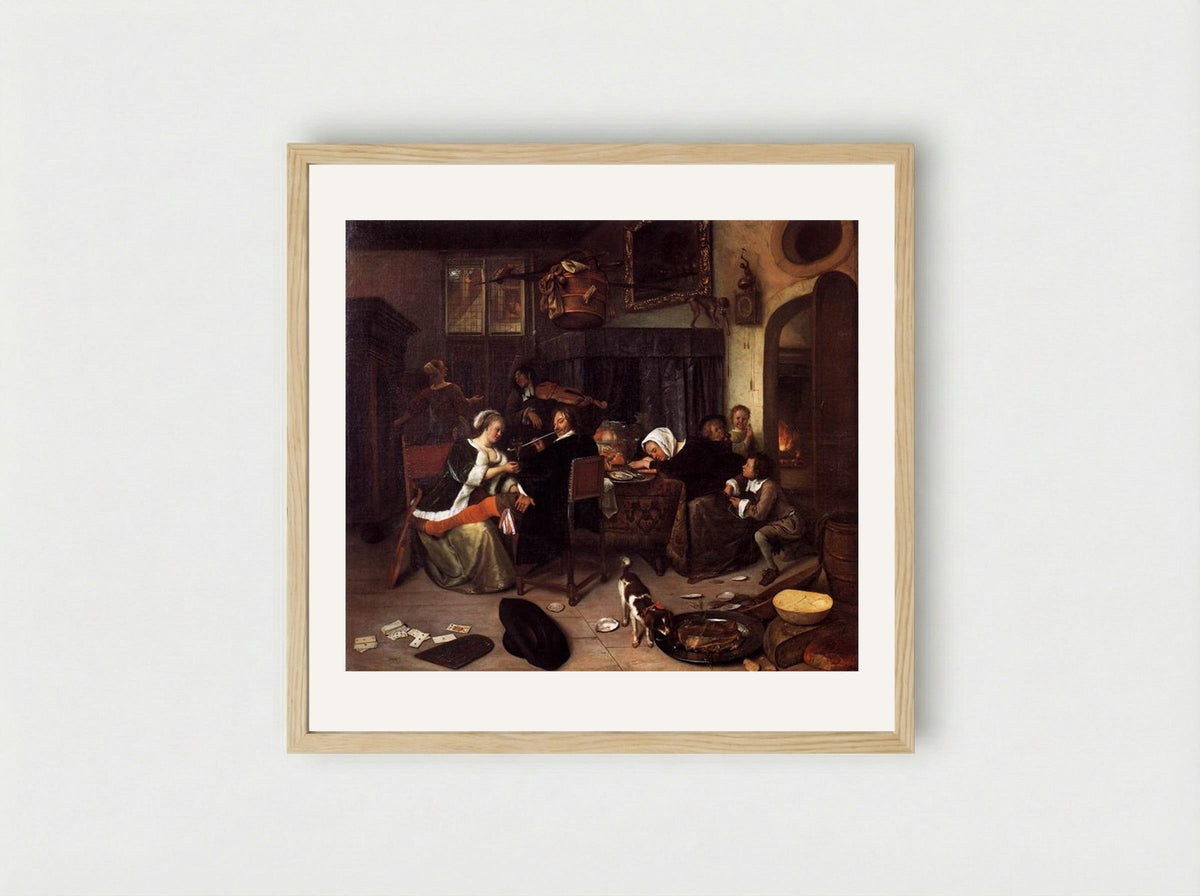 The Dissolute Household - Jan Steen - Framed Print Wood