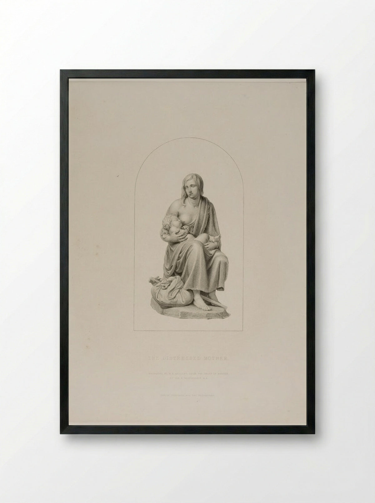 The Distressed Mother - Richard Austin Artlett - Framed Print Black