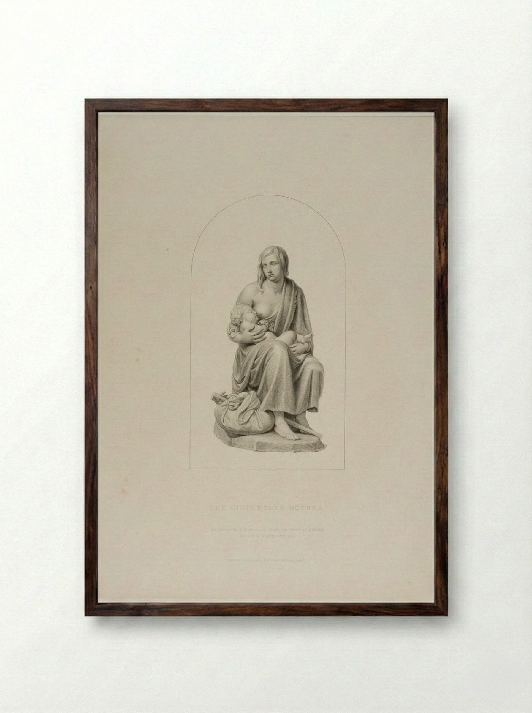 The Distressed Mother - Richard Austin Artlett - Framed Print Dark Wood