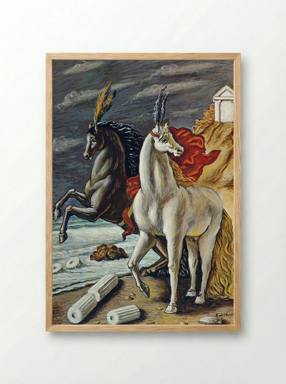 The Divine Horses - Giorgio de Chirico - Framed Print Wood