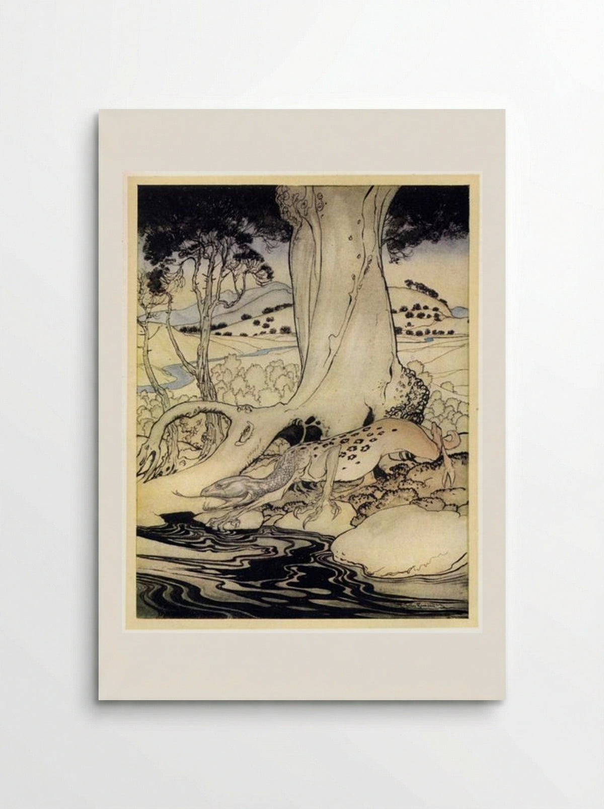 The Dragon in the Woods Near Dublin - Arthur Rackham - Poster