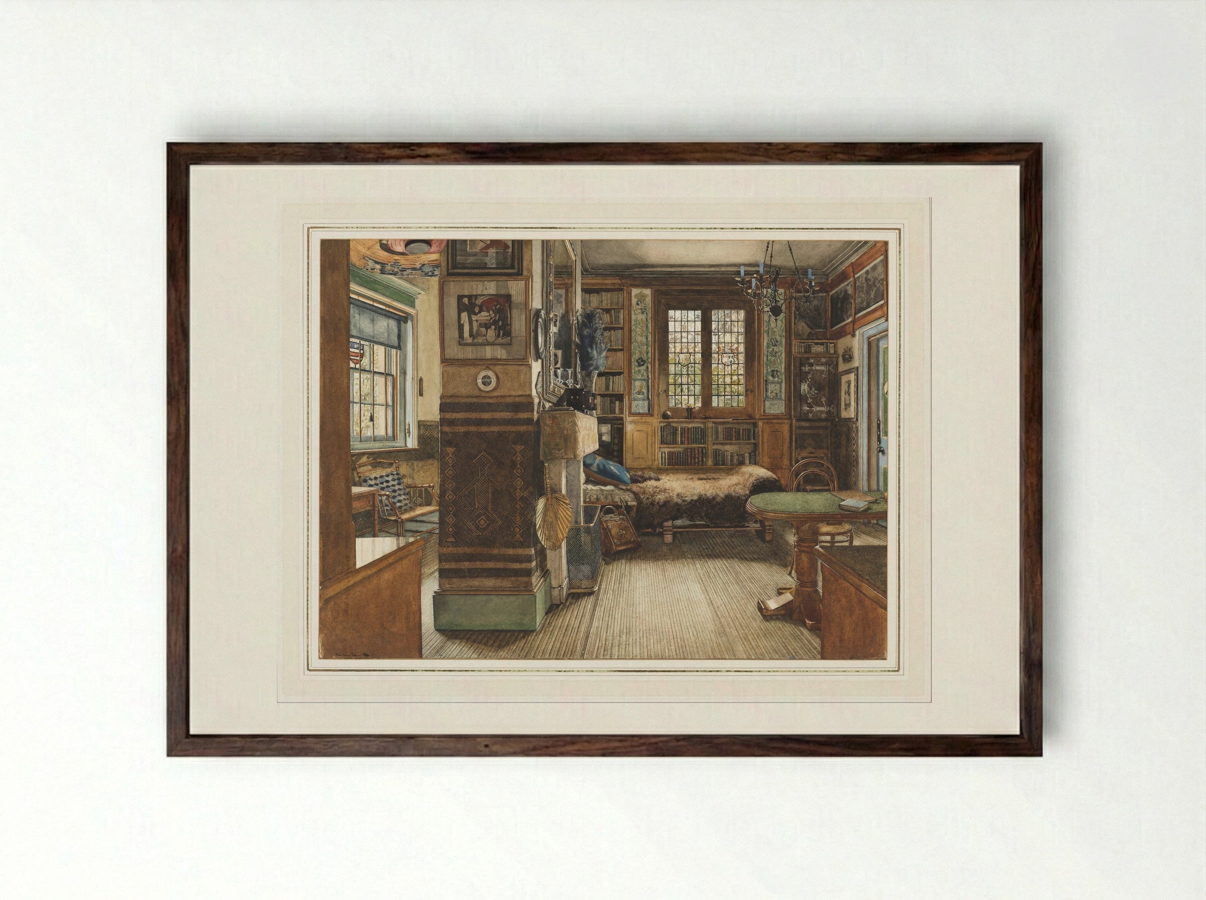 The Drawing Room at Townshend House - Sir Lawrence Alma-Tadema - Framed Print Dark Wood