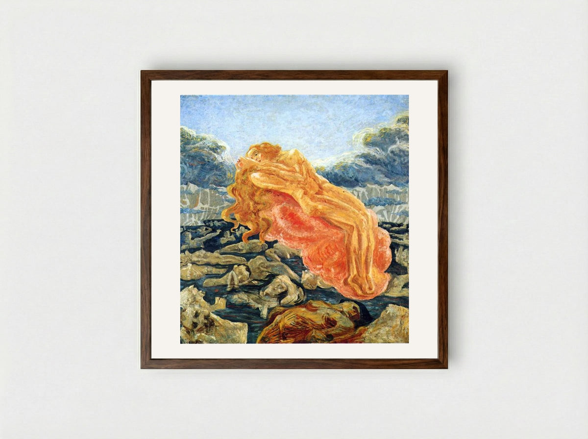 The Dream (Paolo and Francesca) - Umberto Boccioni - Framed Print Dark Wood
