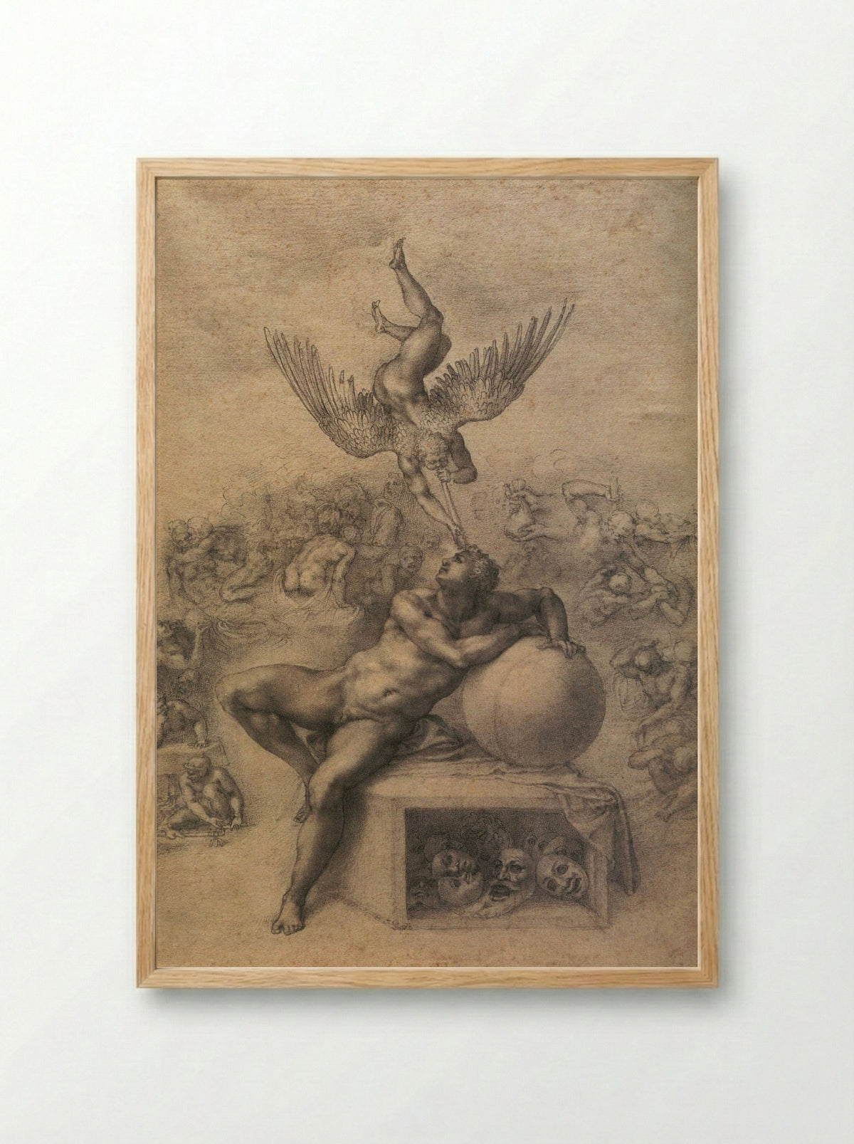 The Dream of Human Life - Michelangelo Buonarroti - Framed Print Wood