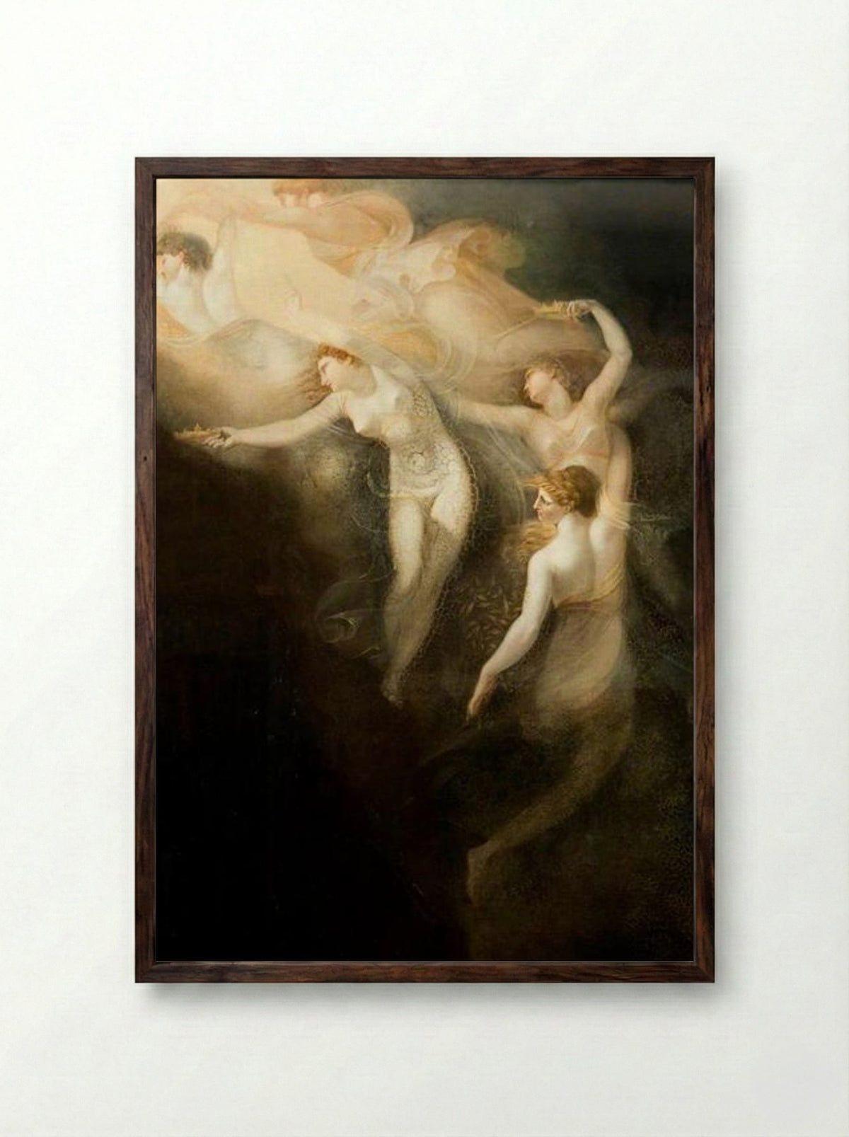 The Dream of Queen Katherine - Henry Fuseli - Framed Print Dark Wood