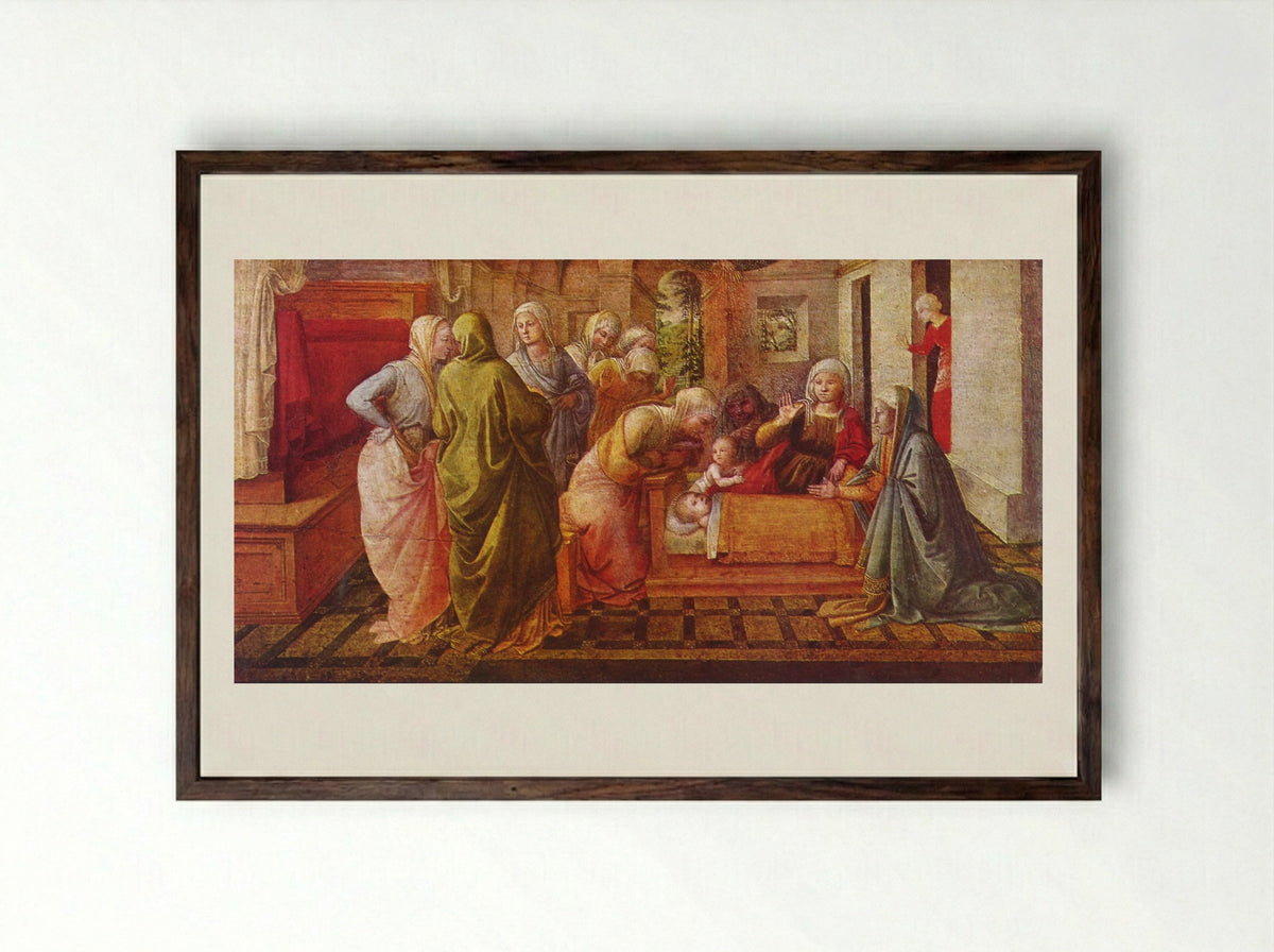 The Dream of St. Ambrose - Filippo Lippi - Framed Print Dark Wood