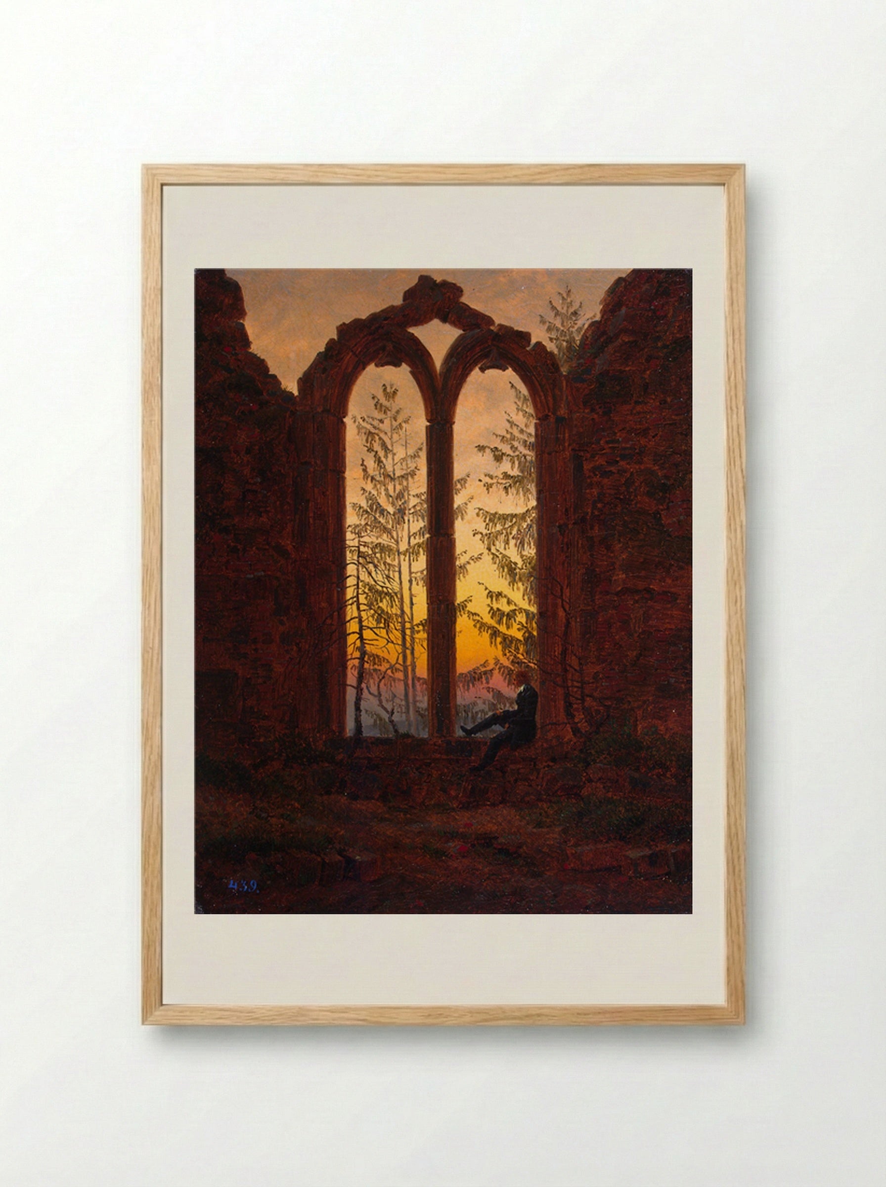 The Dreamer (Ruins of Eldena) - Caspar David Friedrich - Framed Print Wood