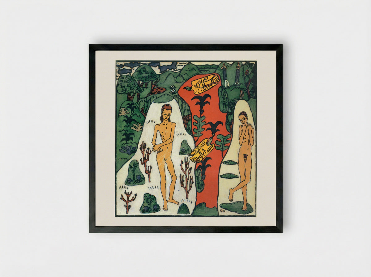 The Dreaming Boys - Oskar Kokoschka - Framed Print Black