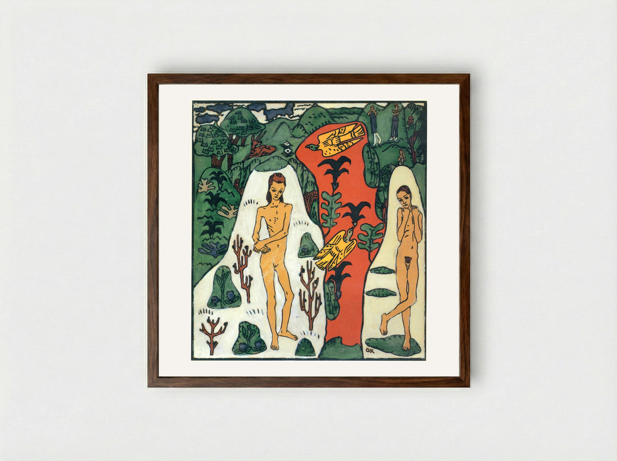 The Dreaming Boys - Oskar Kokoschka - Framed Print Dark Wood