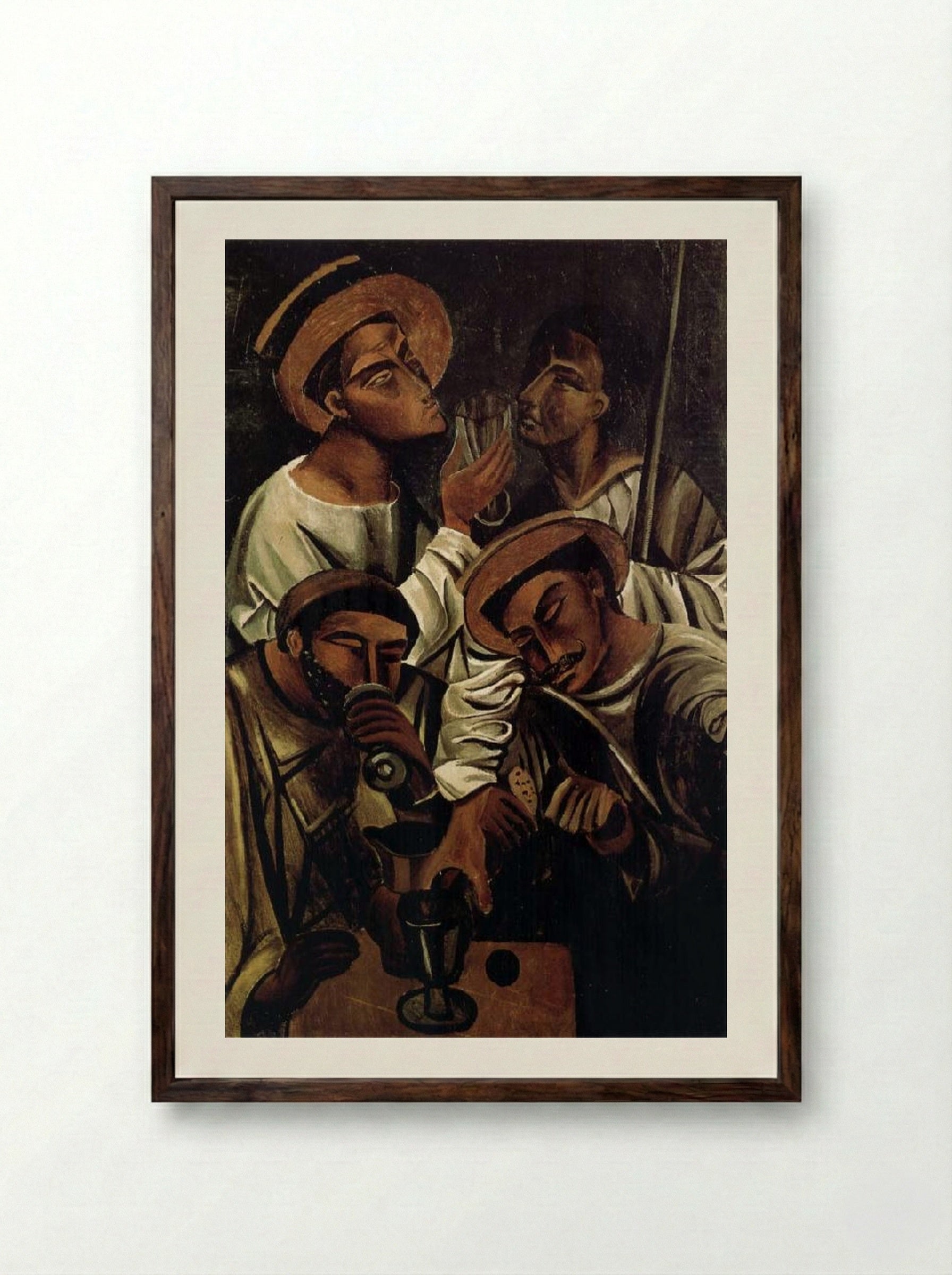 The Drinkers - André Derain - Framed Print Dark Wood