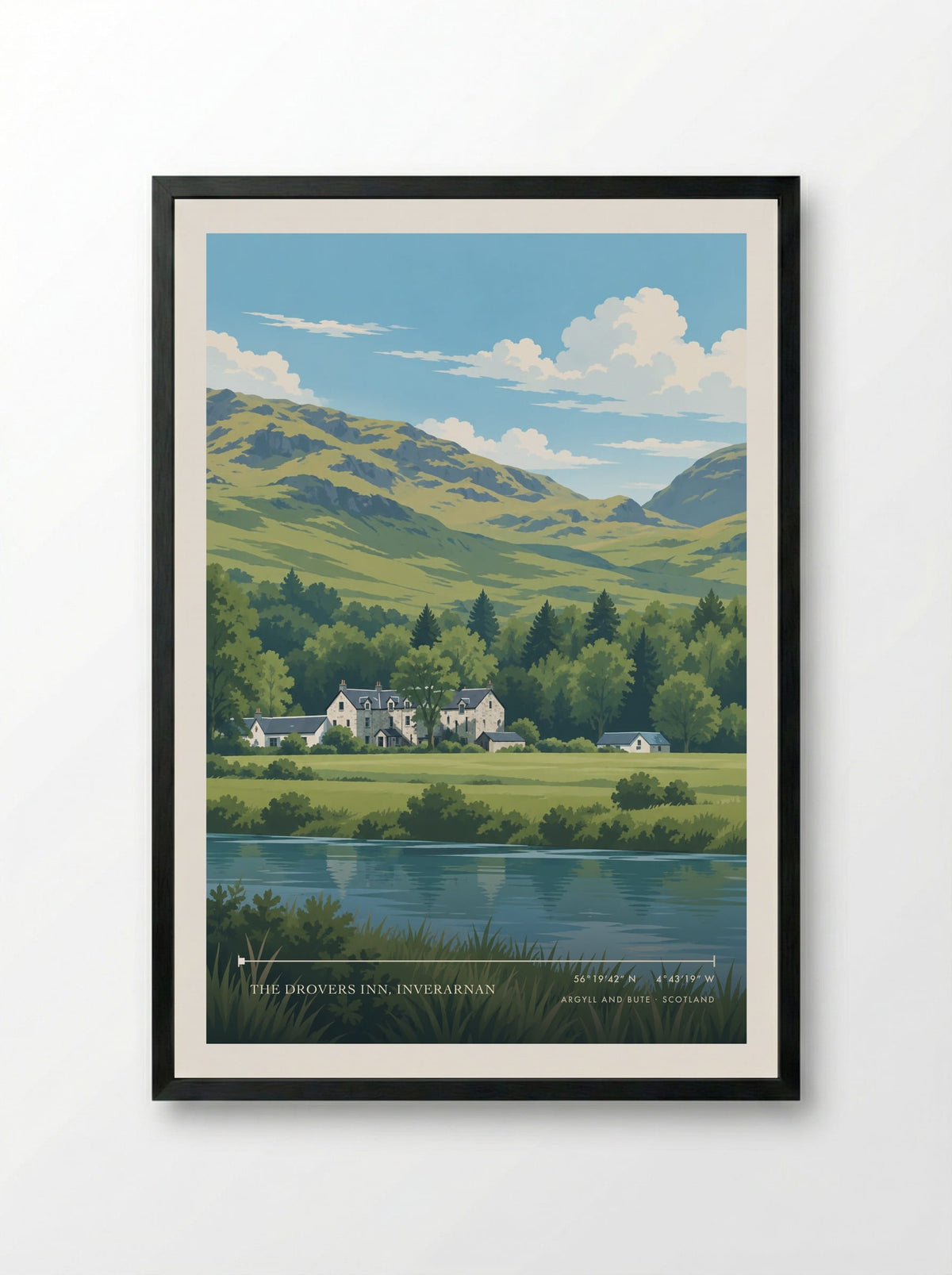 The Drovers Inn, Inverarnan, Argyll and Bute | Travel Poster - Framed Print Black
