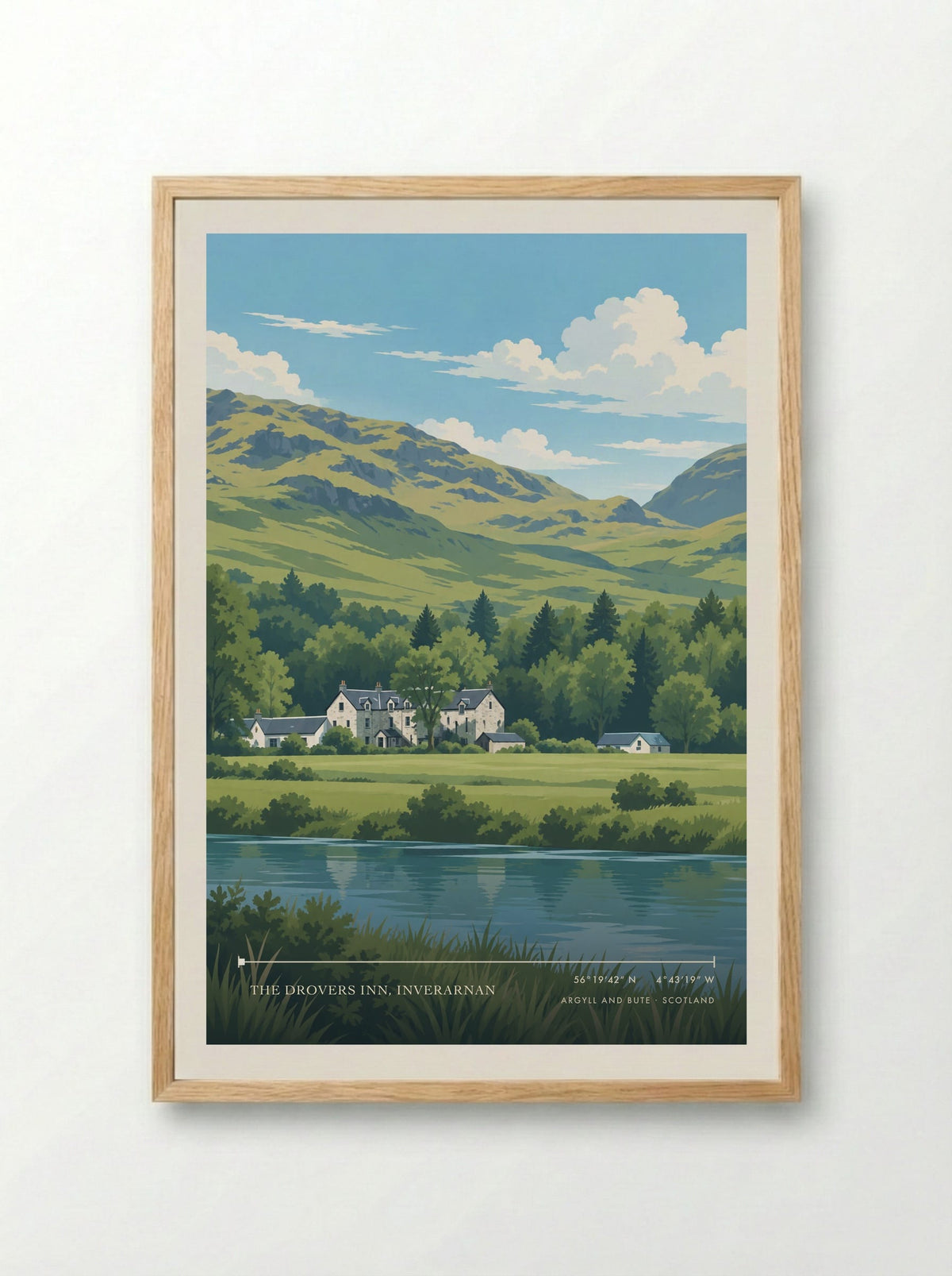 The Drovers Inn, Inverarnan, Argyll and Bute | Travel Poster - Framed Print Wood