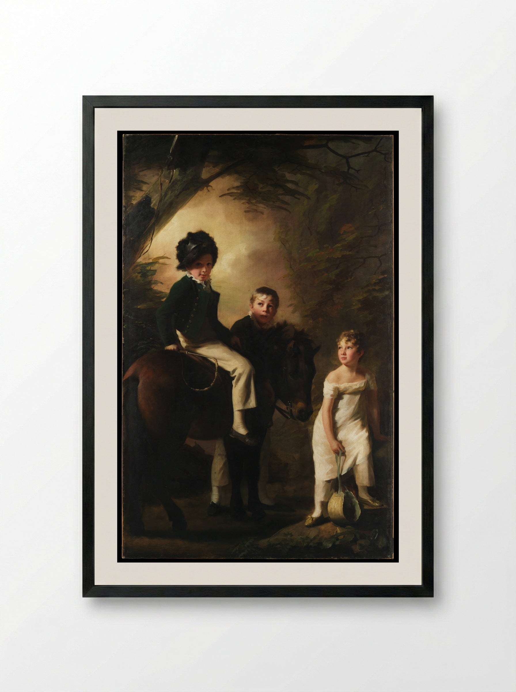 The Drummond Children - Sir Henry Raeburn - Framed Print Black