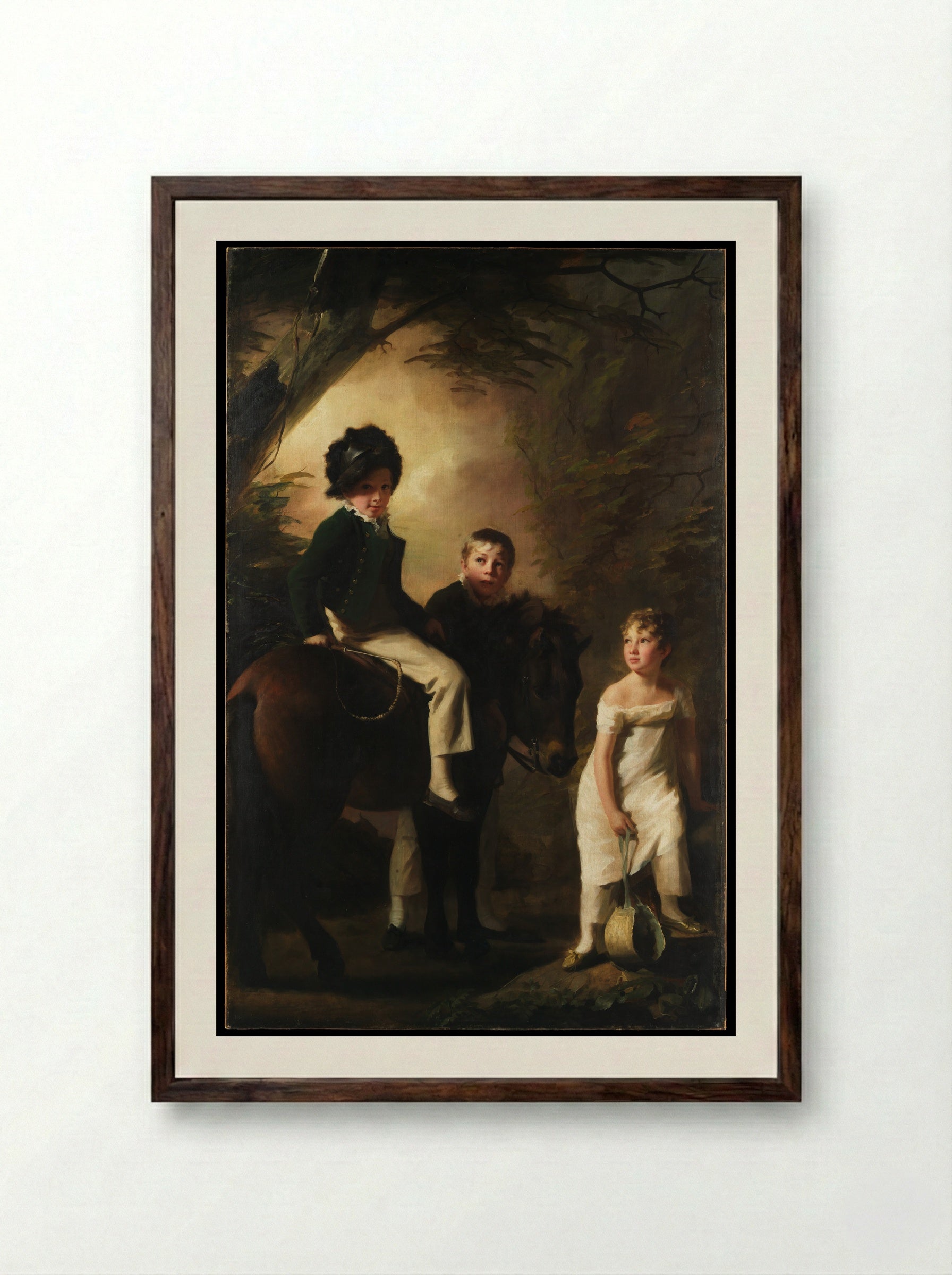 The Drummond Children - Sir Henry Raeburn - Framed Print Dark Wood