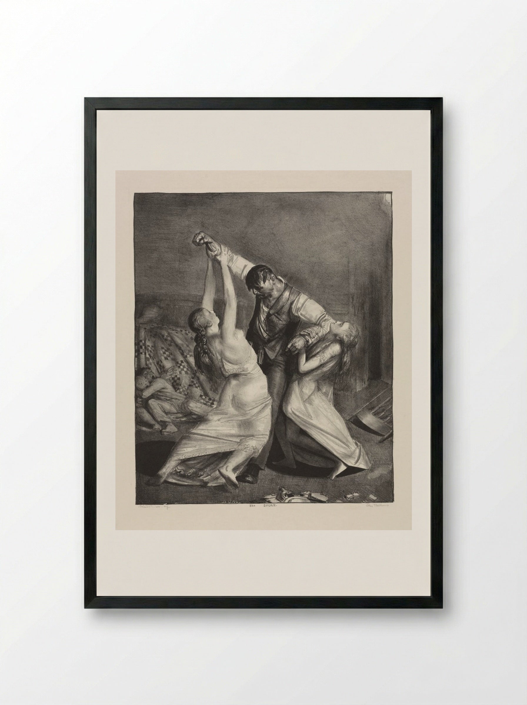 The Drunk - George Bellows - Framed Print Black