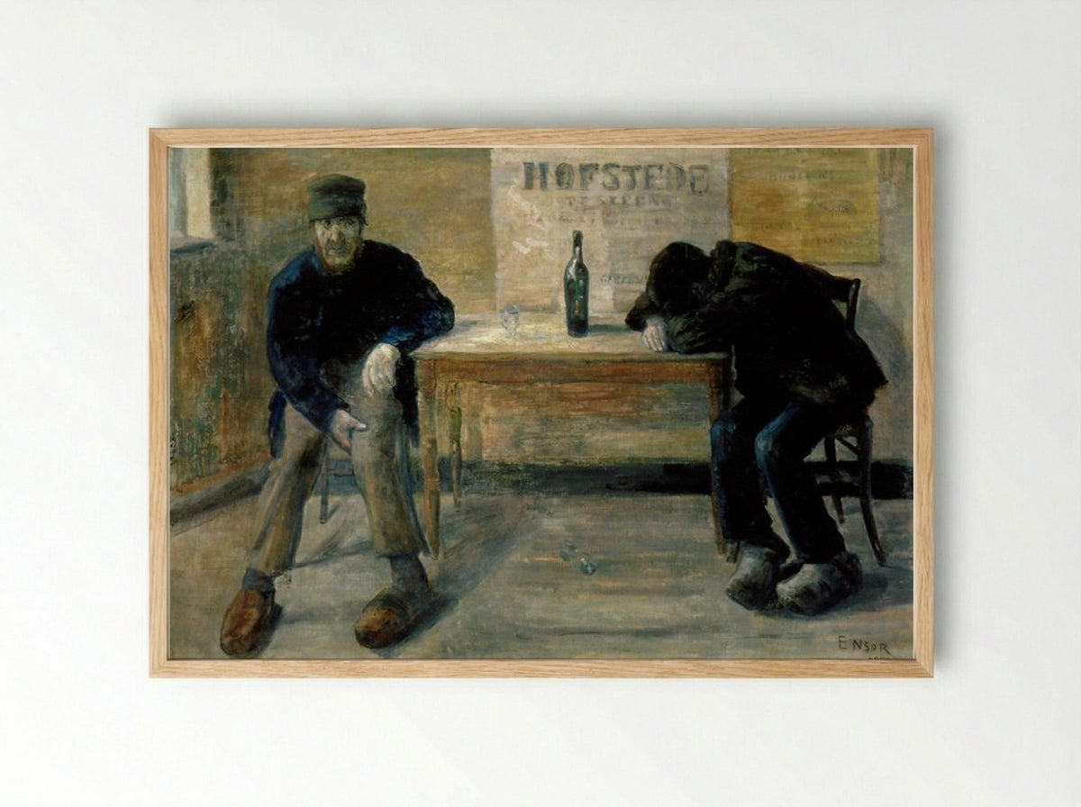 The Drunkards - James Ensor - Framed Print Wood