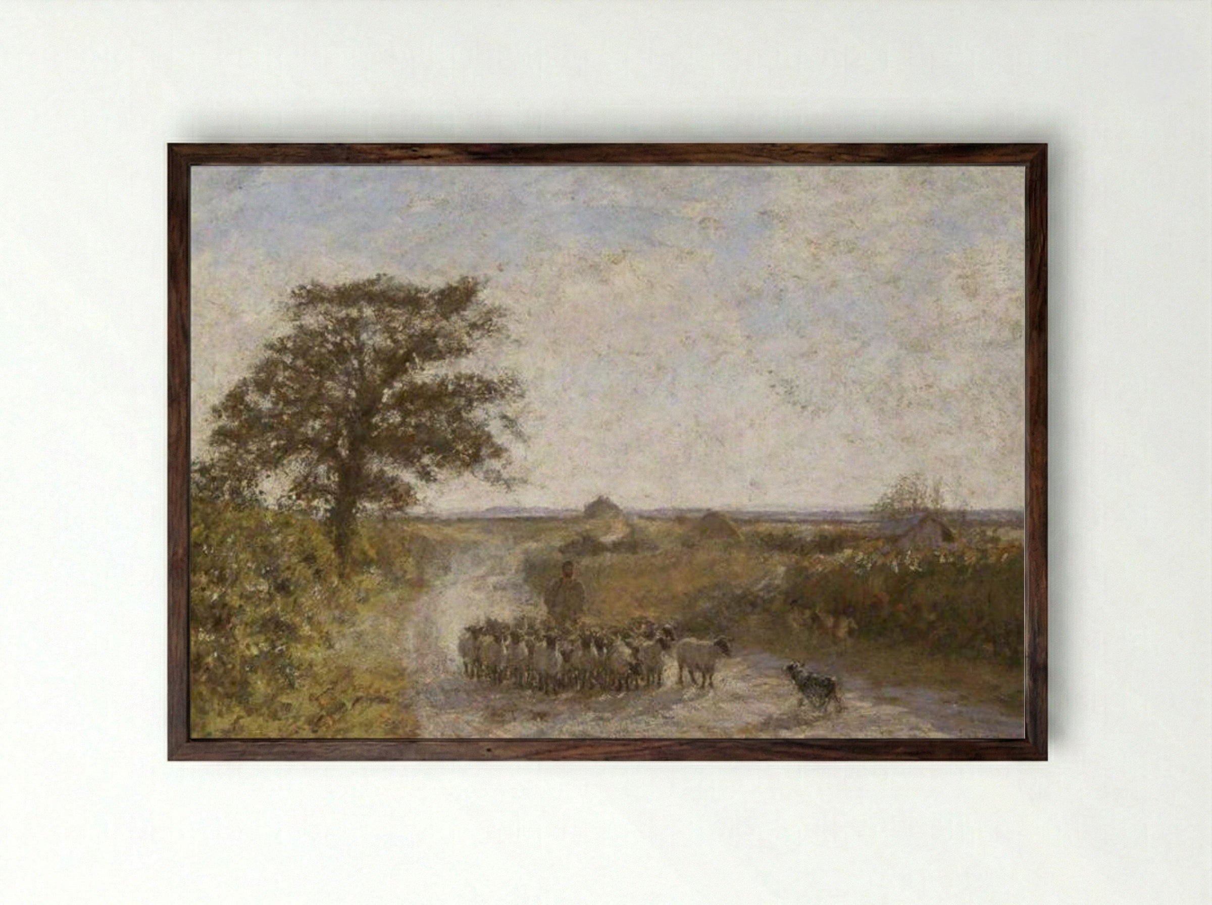 The Dusty Road - James Charles - Framed Print Dark Wood