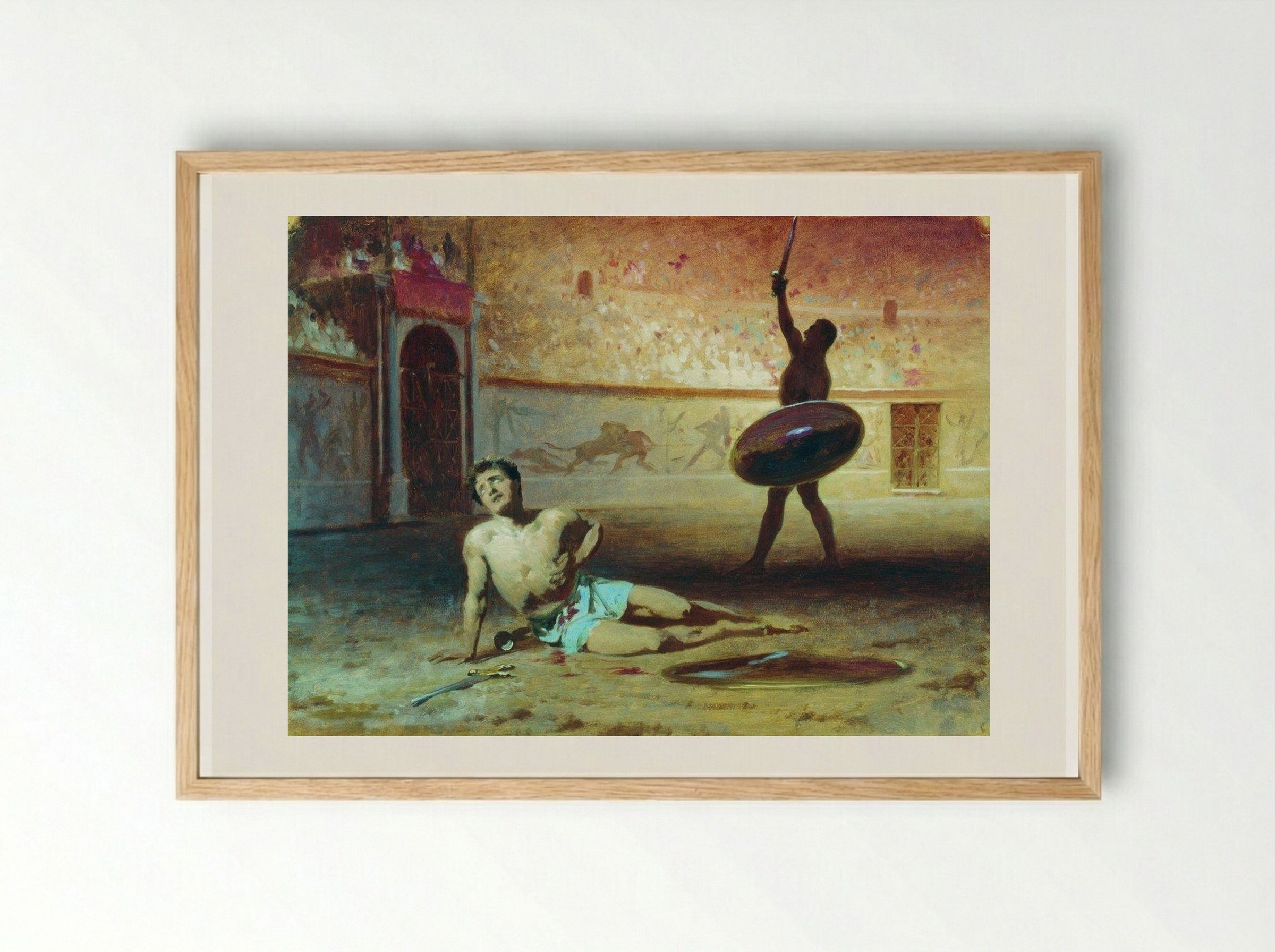 The Dying Gladiator - Fyodor Bronnikov - Framed Print Wood