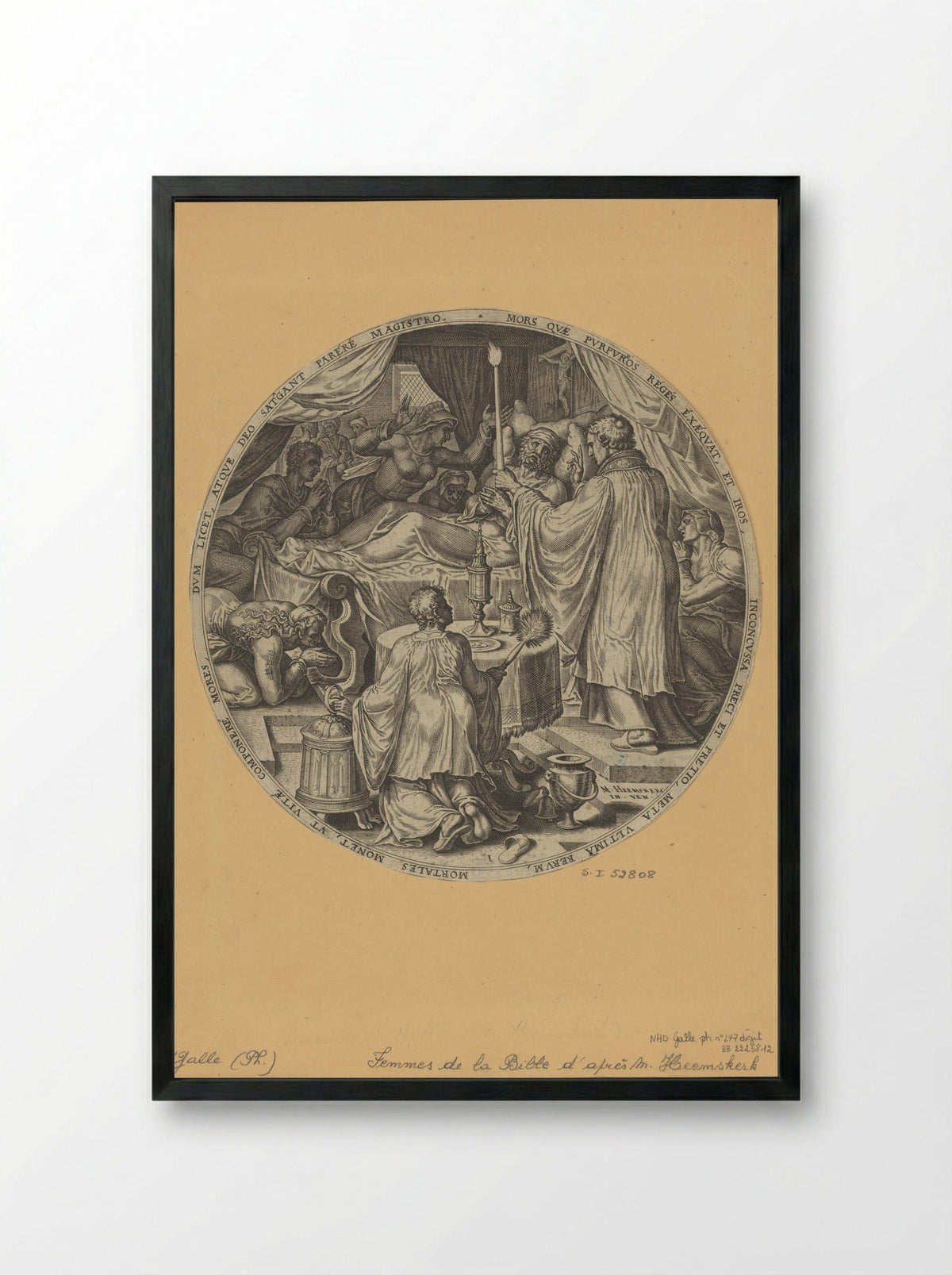 The Dying Hour - Philips Galle - Framed Print Black