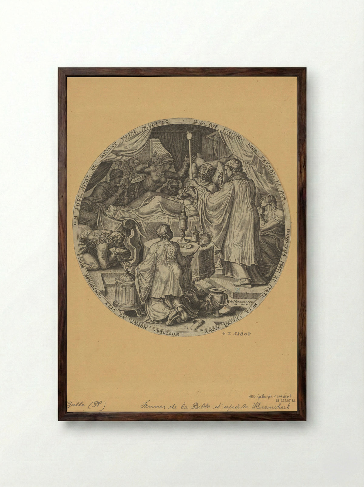The Dying Hour - Philips Galle - Framed Print Dark Wood