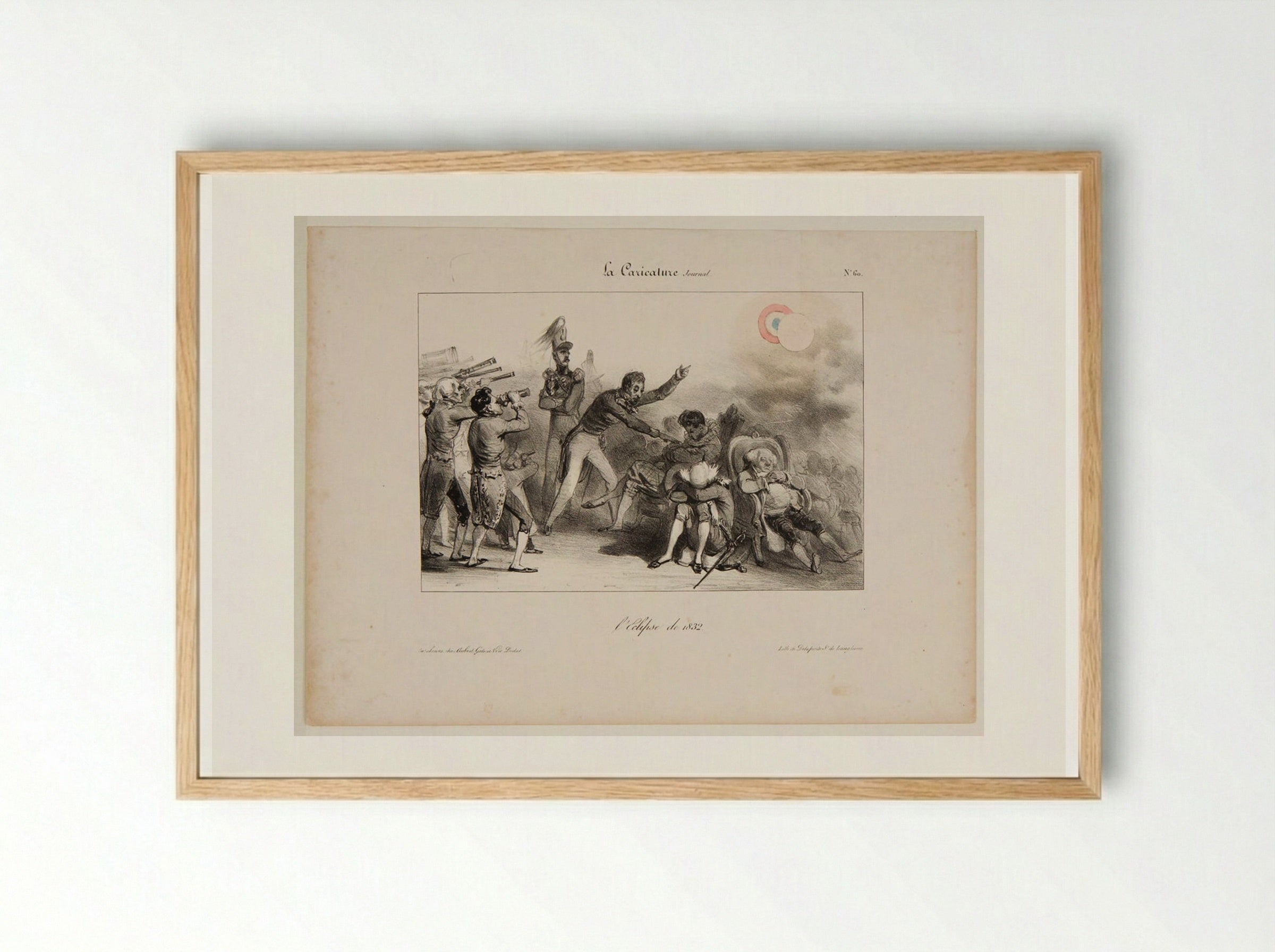 The Eclipse of 1832 - Denis-Auguste-Marie Raffet - Framed Print Wood