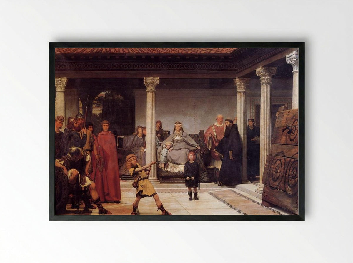 The Education of the Children of Clovis - Sir Lawrence Alma-Tadema - Framed Print Black