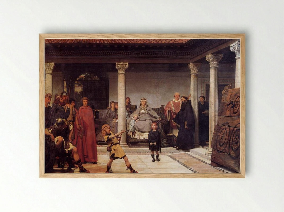 The Education of the Children of Clovis - Sir Lawrence Alma-Tadema - Framed Print Wood