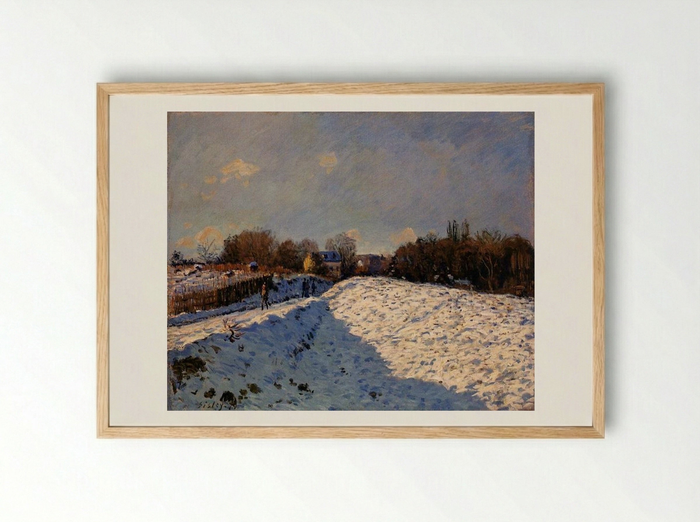 The Effect of Snow at Argenteuil - Alfred Sisley - Framed Print Wood