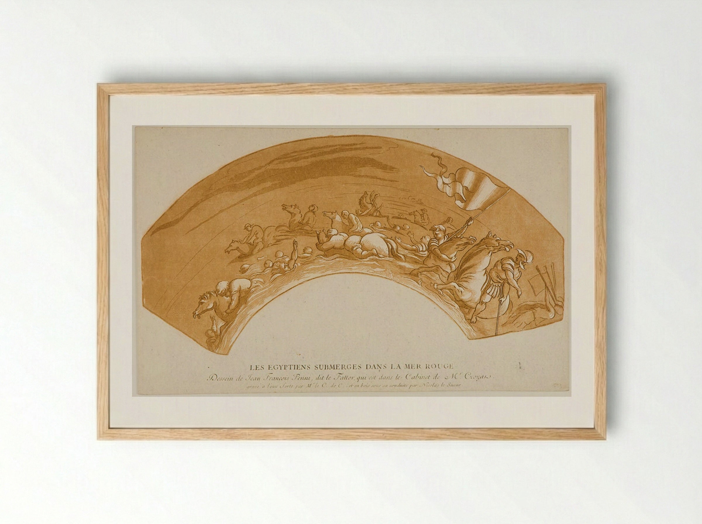 The Egyptians Submerged in the Red Sea - Anne Claude Philippe de Thubières, comte de Caylus - Framed Print Wood
