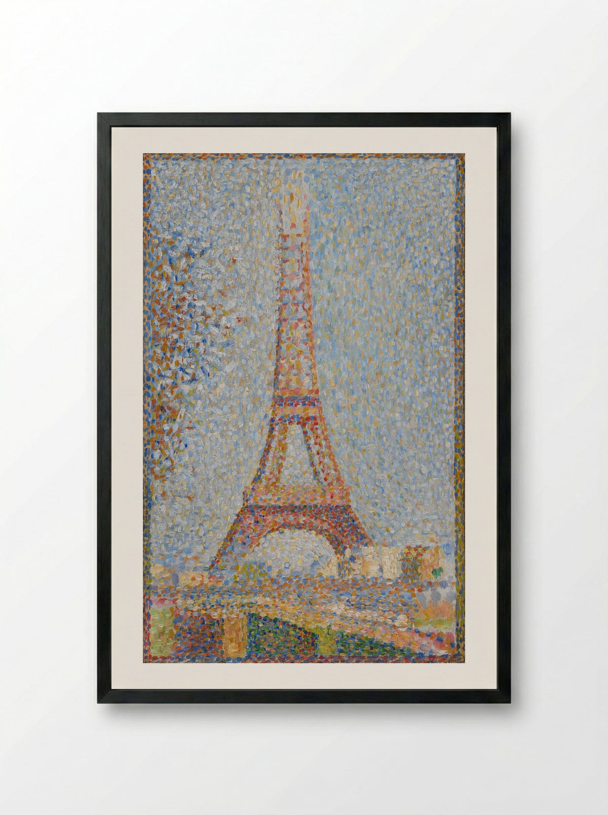 The Eiffel Tower - Georges Seurat - Framed Print Black