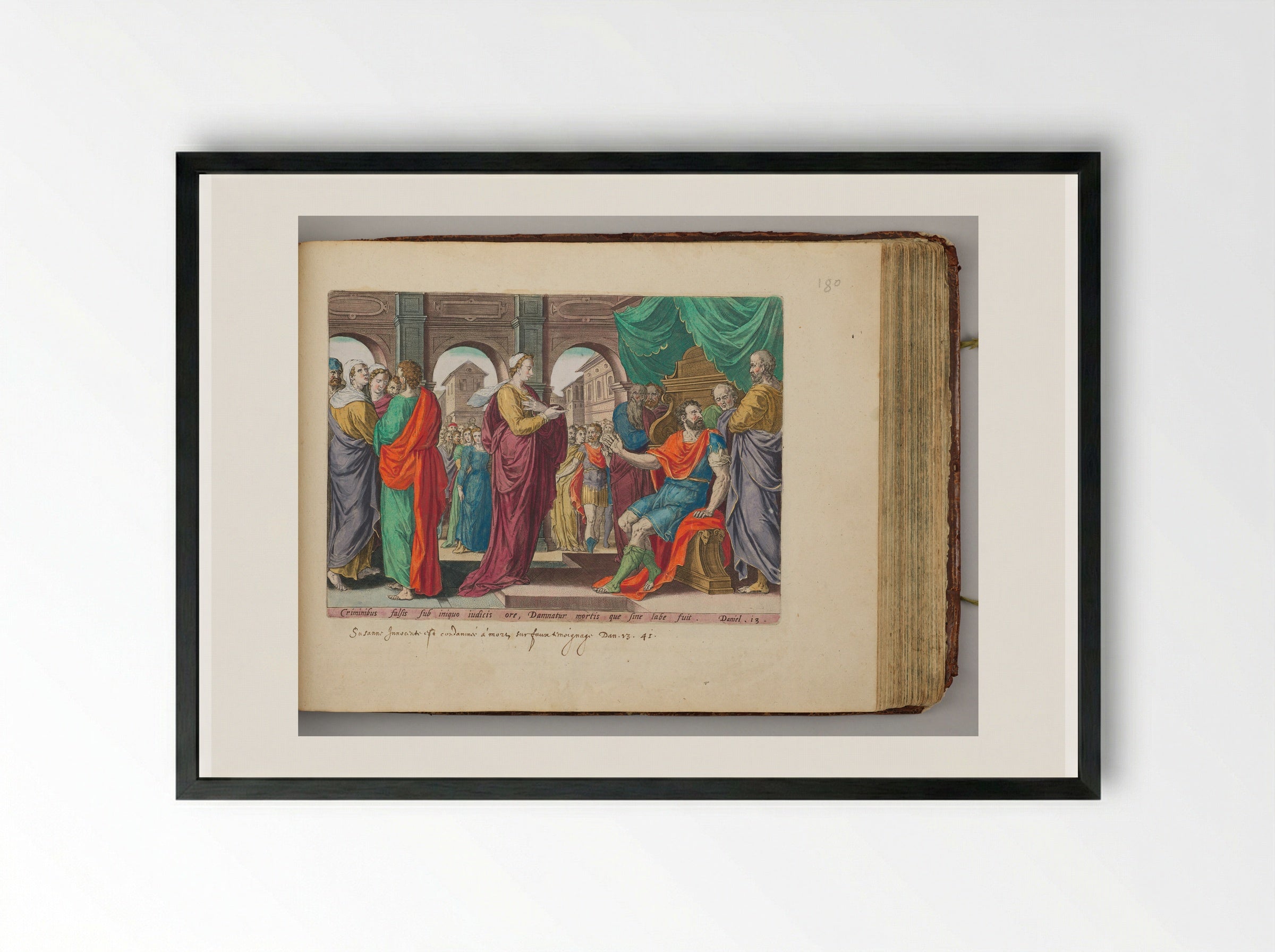 The Elders Accusing Susanna of Adultery - Hans Collaert the Elder - Framed Print Black