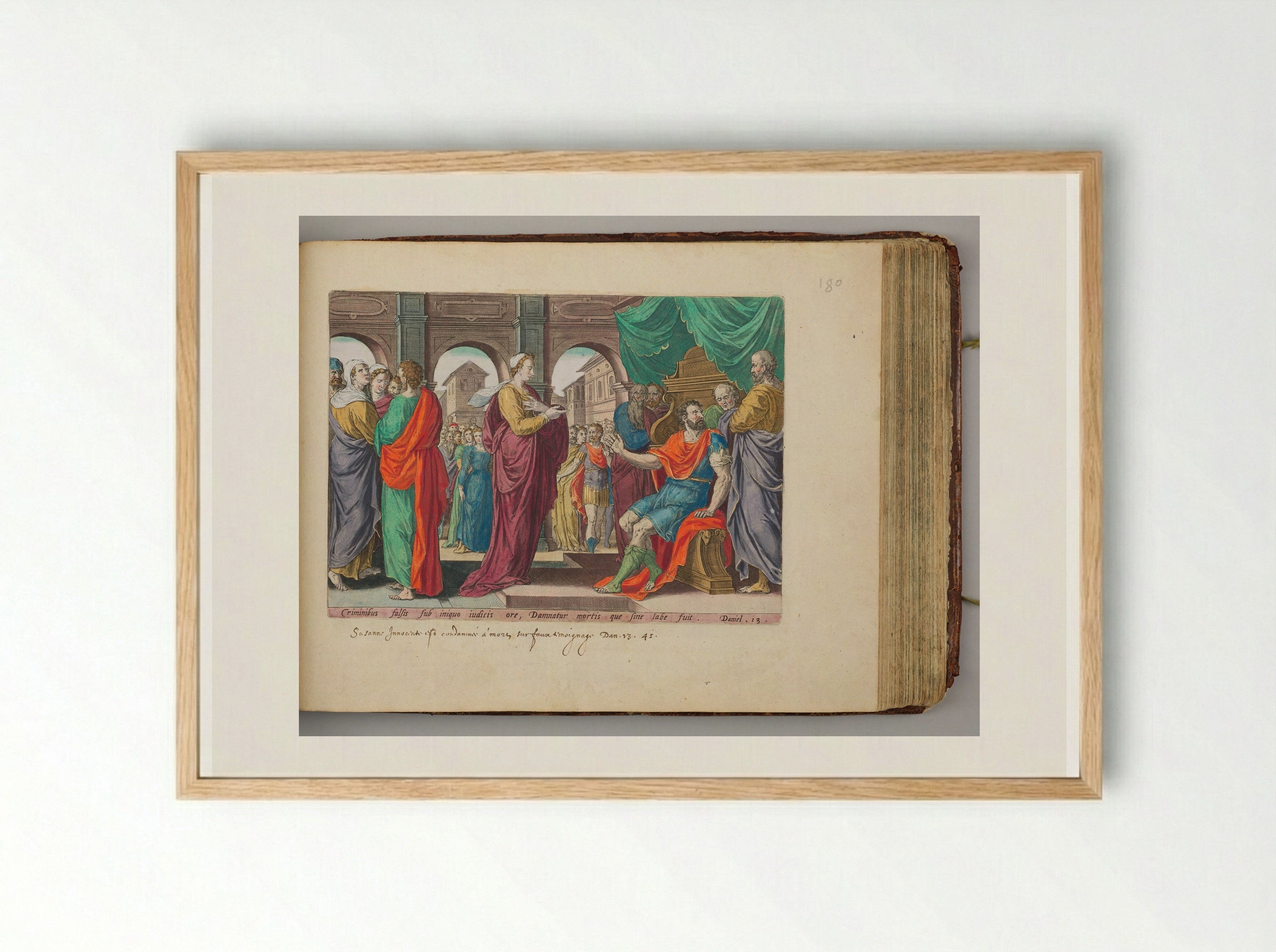 The Elders Accusing Susanna of Adultery - Hans Collaert the Elder - Framed Print Wood