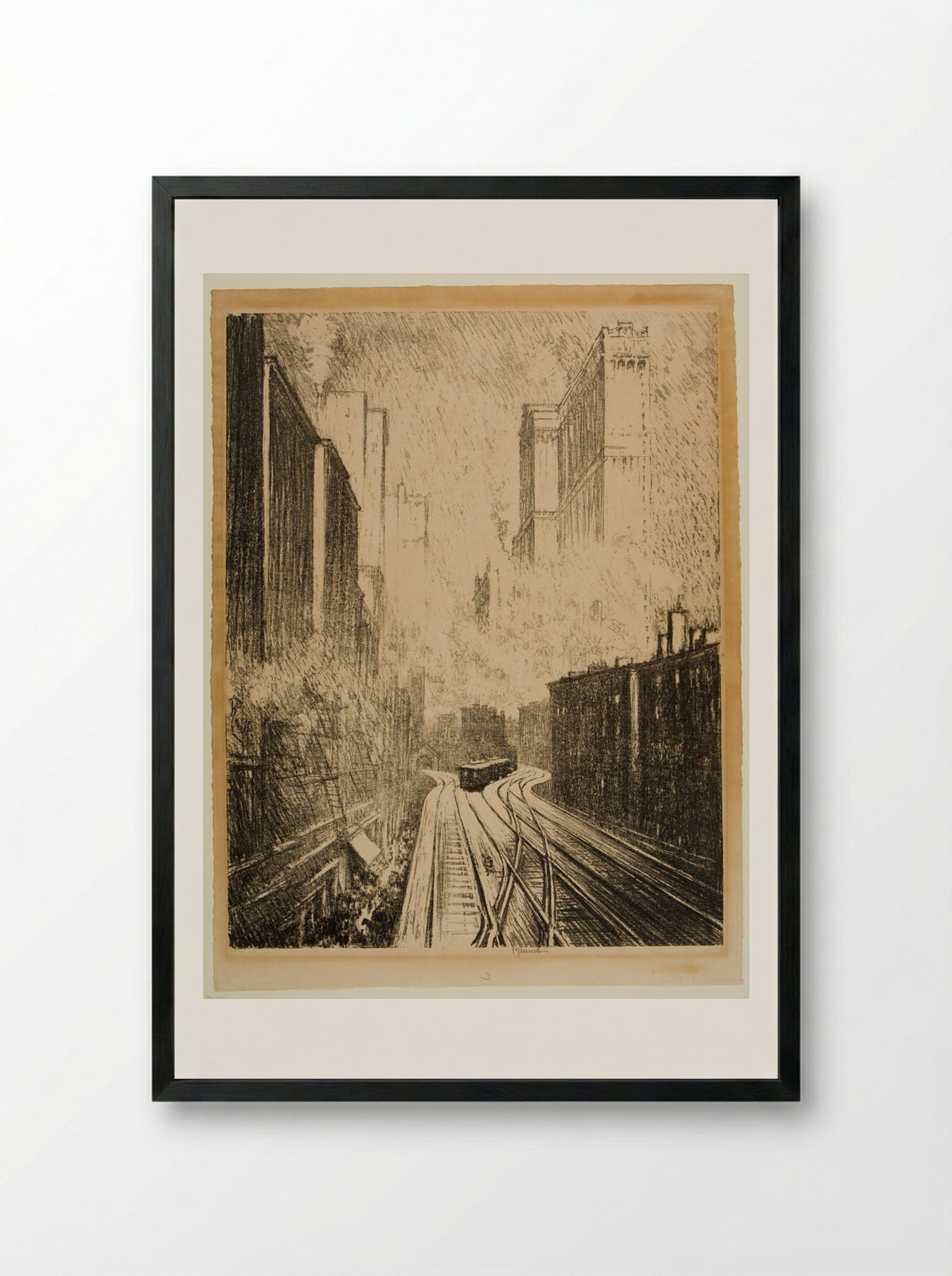 The Elevated - Joseph Pennell - Framed Print Black