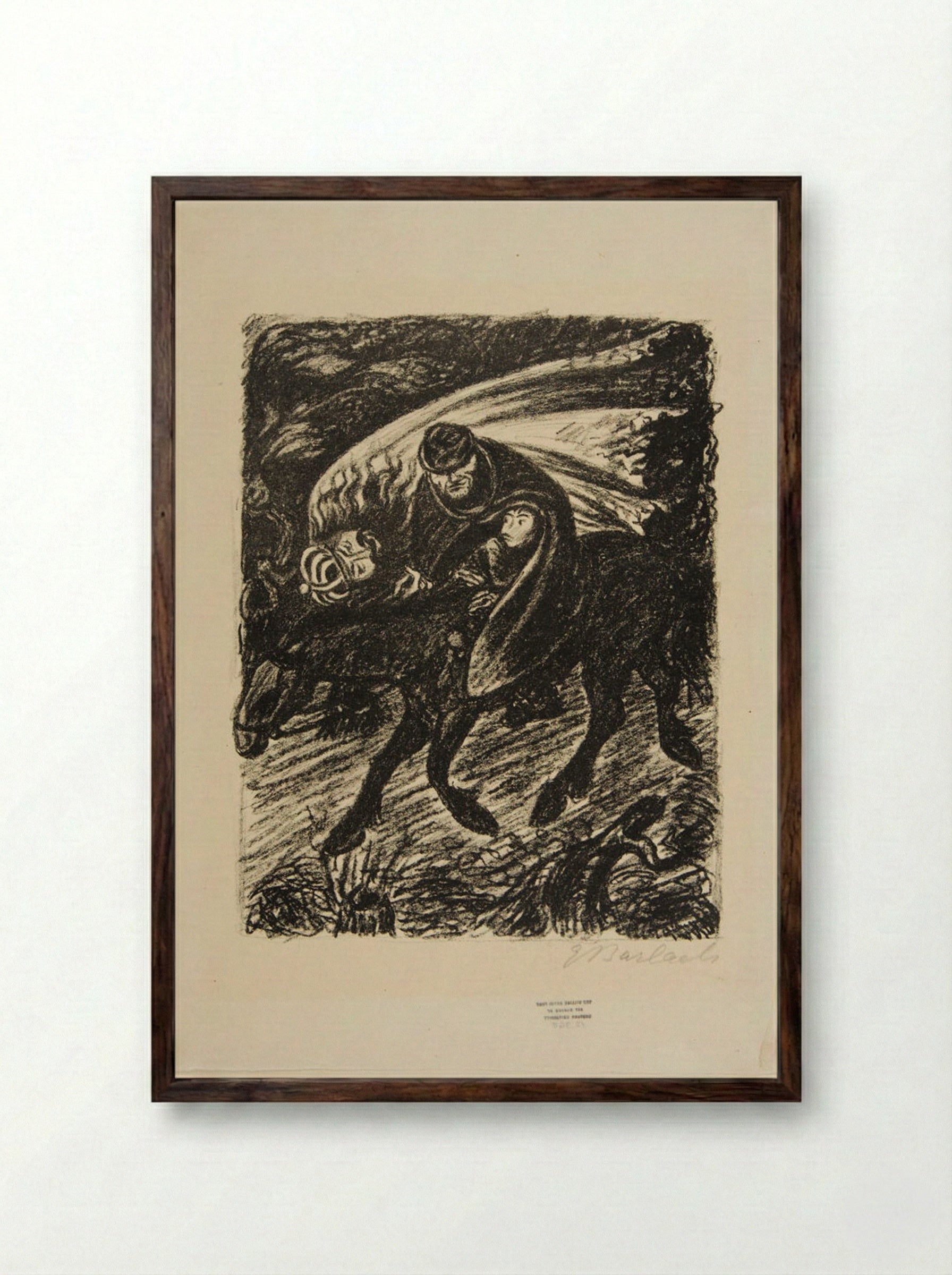 The Elfin King - Ernst Barlach - Framed Print Dark Wood
