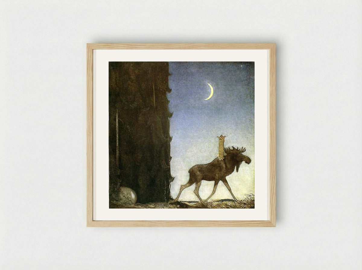 The Elk - John Bauer - Framed Print Wood