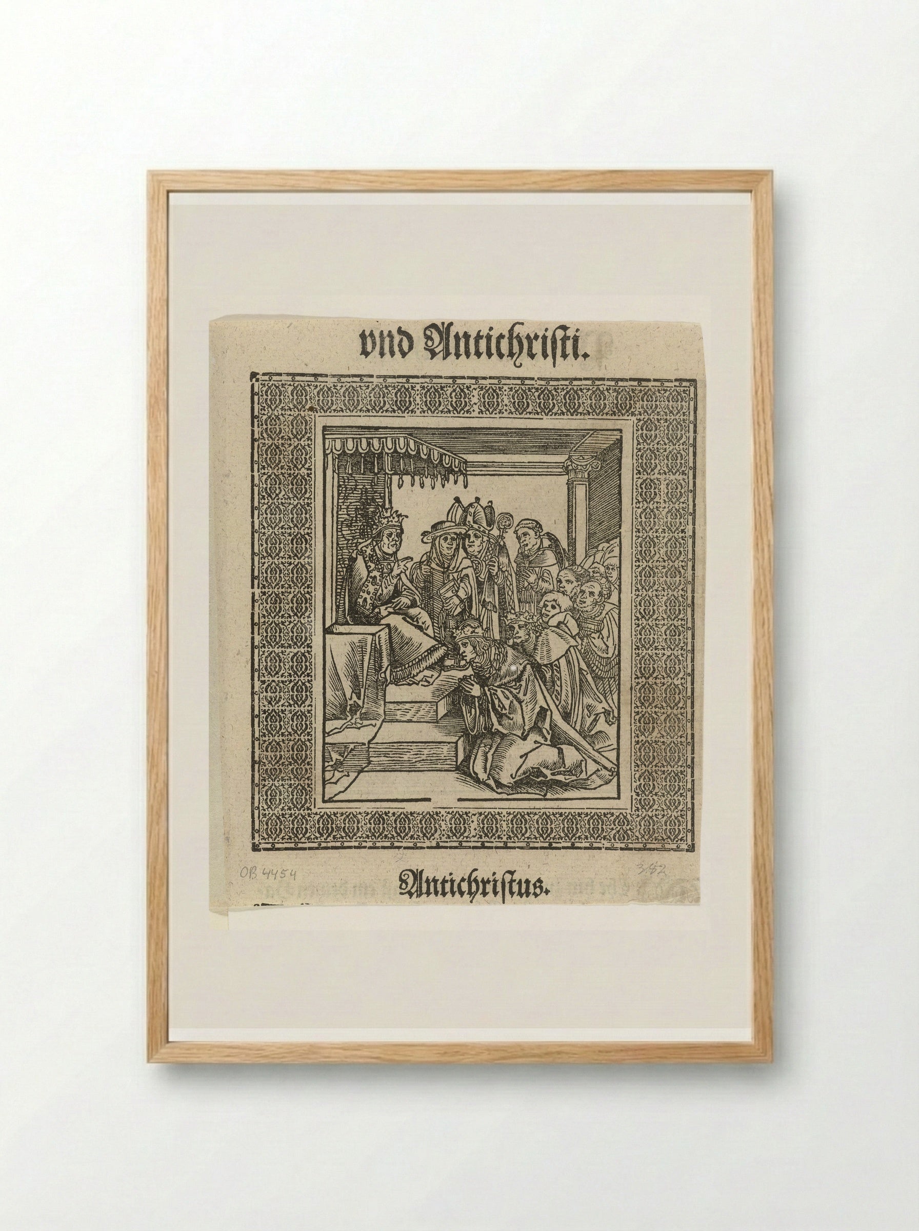 The Emperor Kissing the Feet of the Pope - Lucas Cranach the Elder - Framed Print Wood