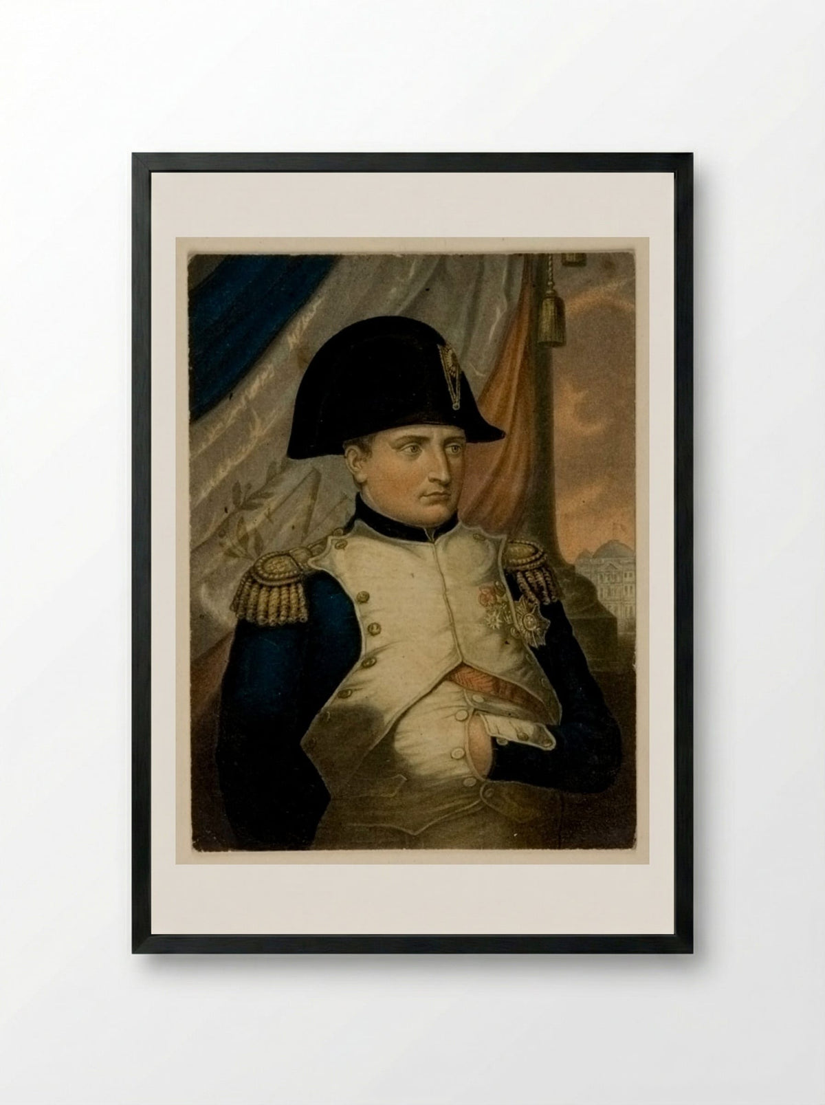 The Emperor Napoleon I - George Baxter - Framed Print Black