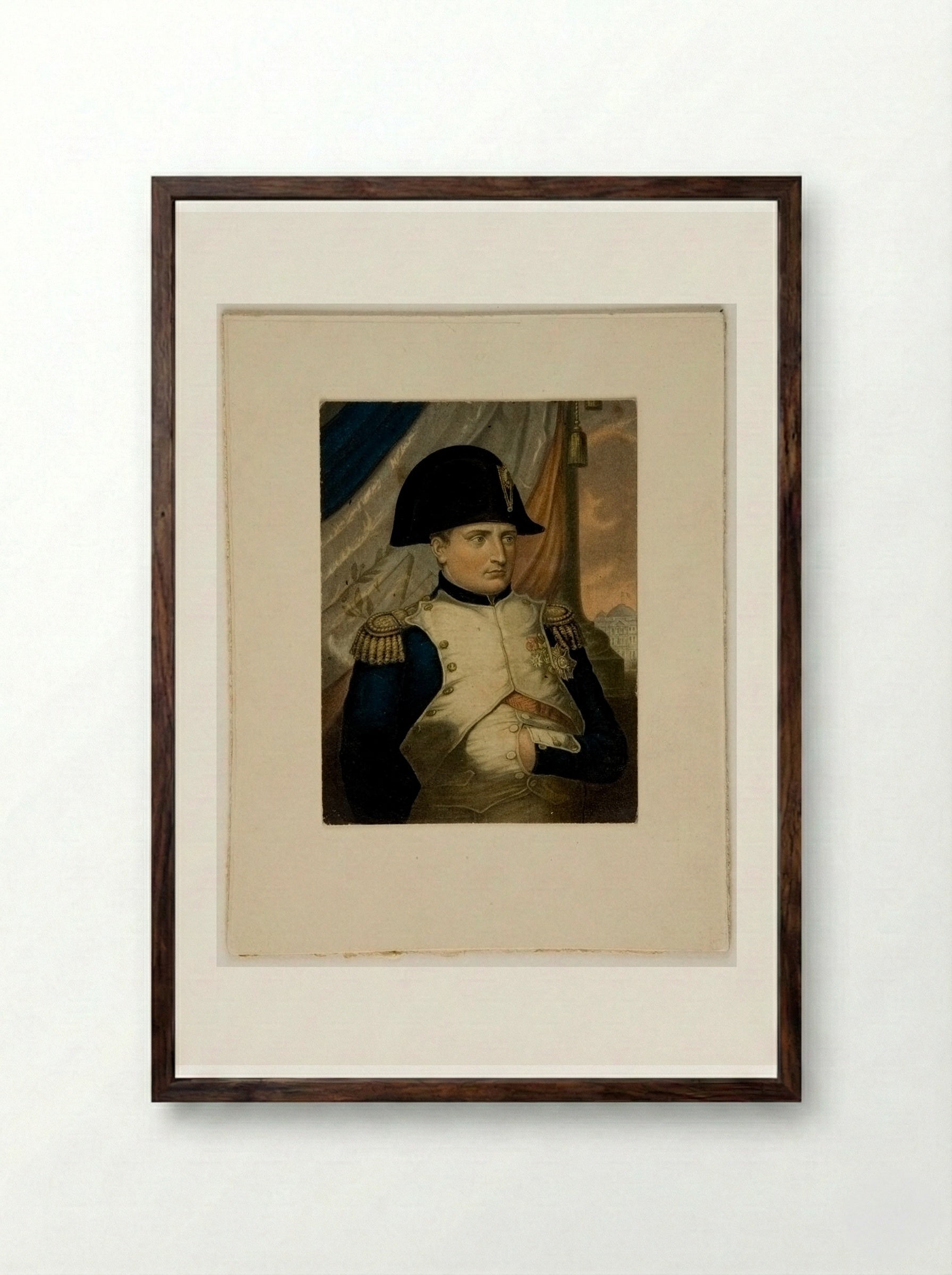 The Emperor Napoleon I - George Baxter - Framed Print Dark Wood