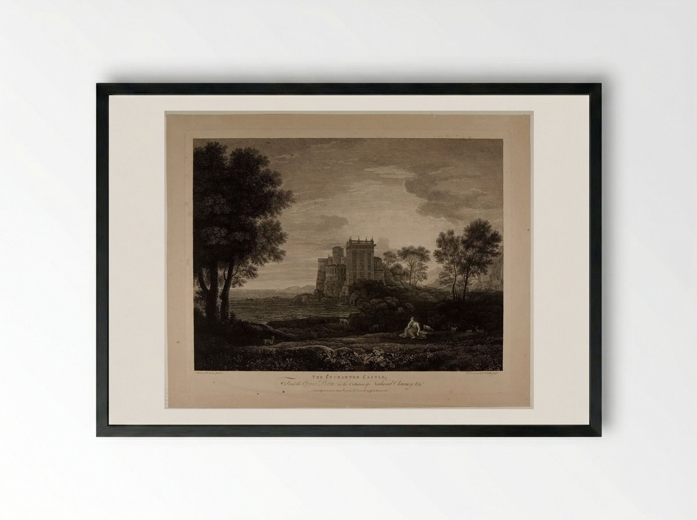 The Enchanted Castle - François Vivares - Framed Print Black