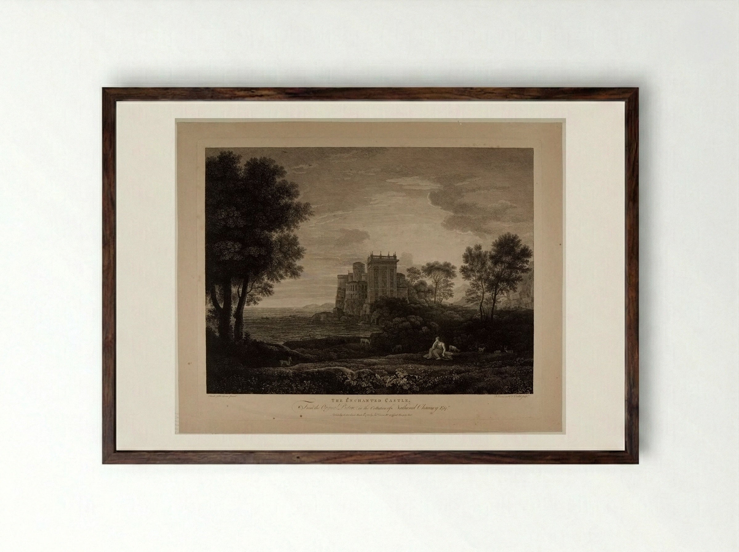 The Enchanted Castle - François Vivares - Framed Print Dark Wood