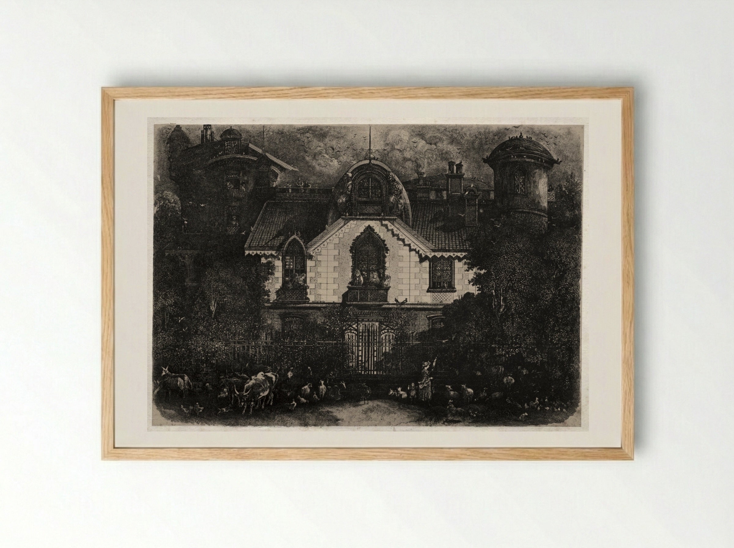 The Enchanted House - Rodolphe Bresdin - Framed Print Wood