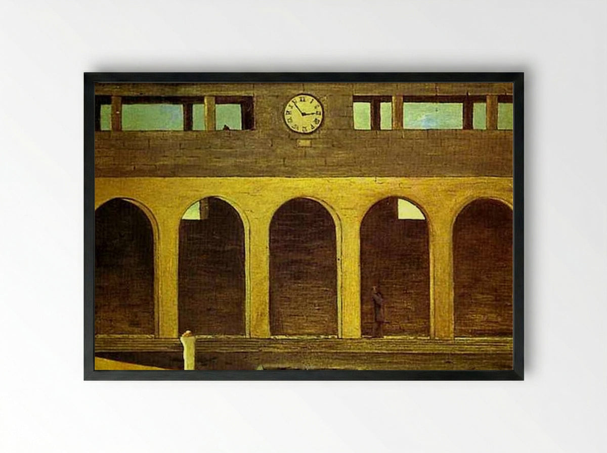 The Enigma of the Hour - Giorgio de Chirico - Framed Print Black