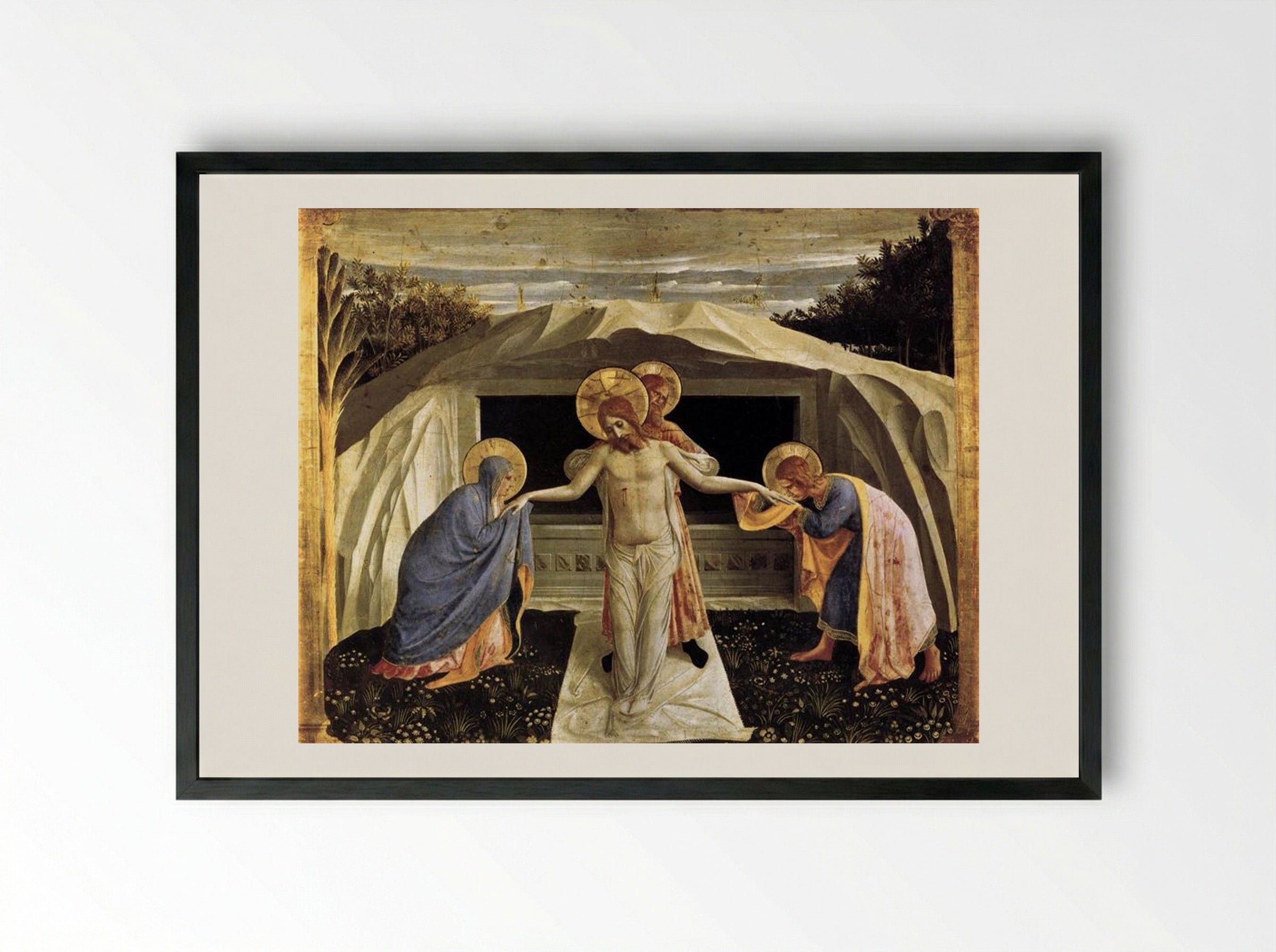 The Entombment of Christ - Fra Angelico - Framed Print Black
