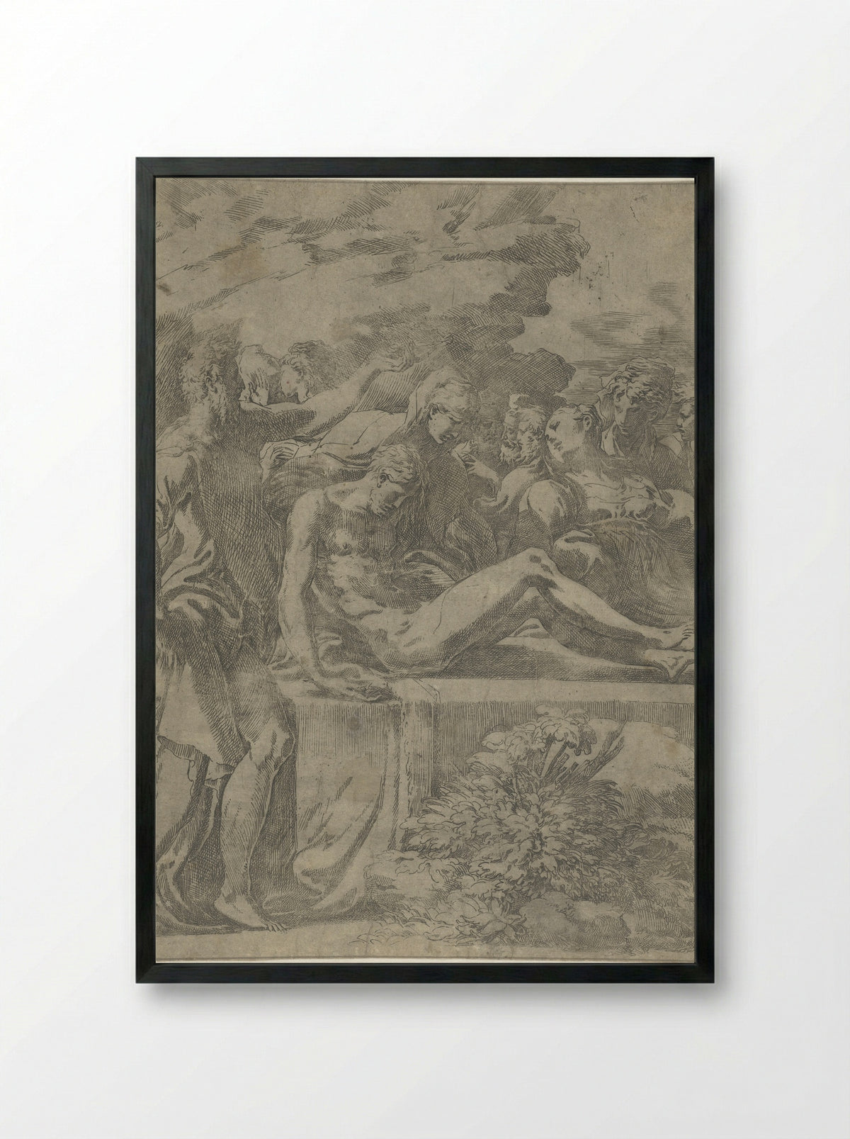 The Entombment of Christ - Parmigianino - Framed Print Black