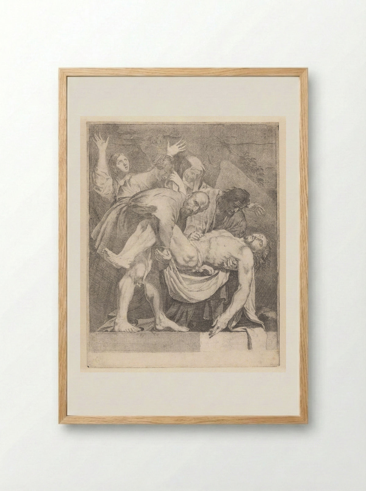 The Entombment of Christ - Dirck van Baburen - Framed Print Wood