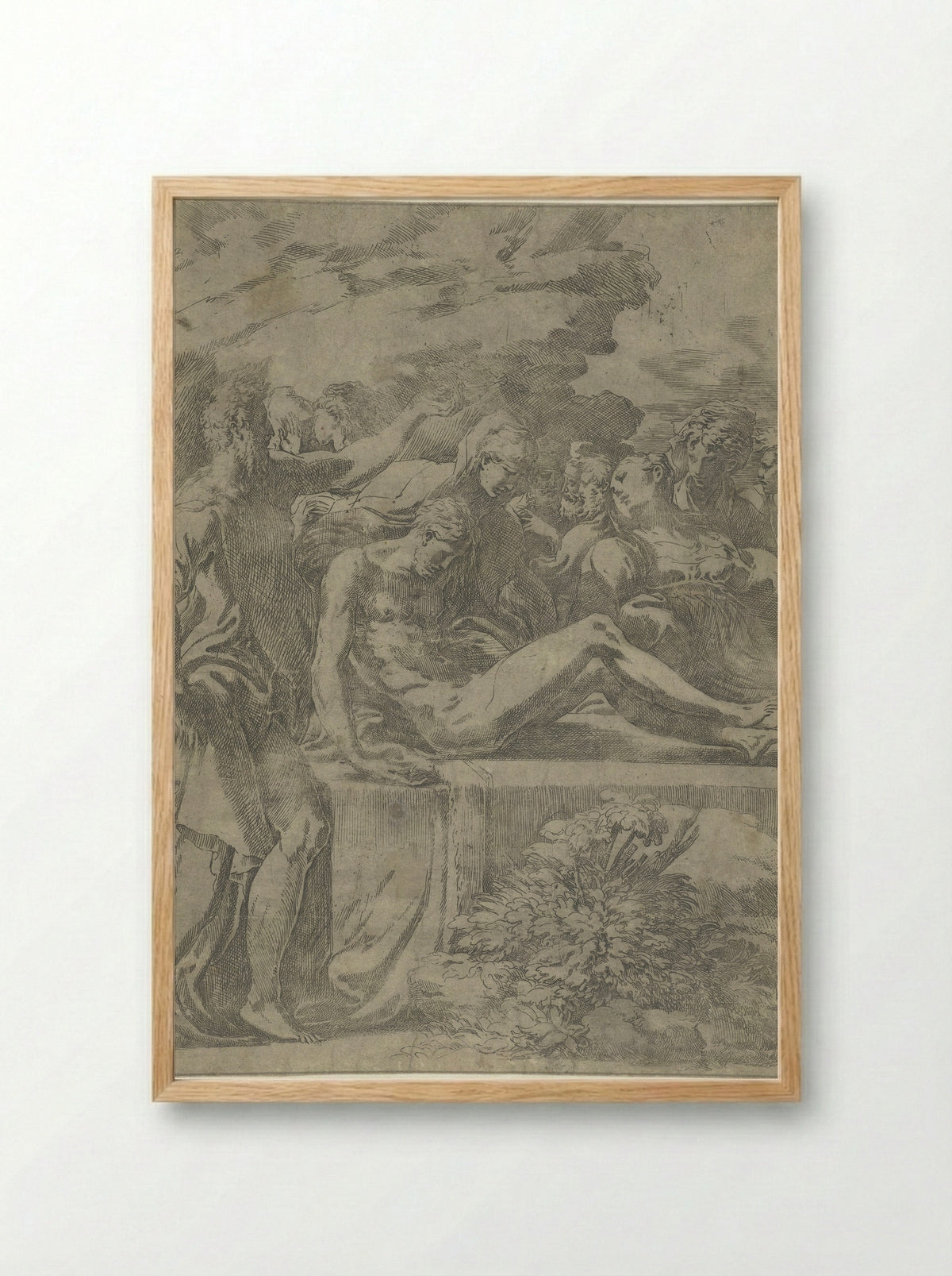 The Entombment of Christ - Parmigianino - Framed Print Wood