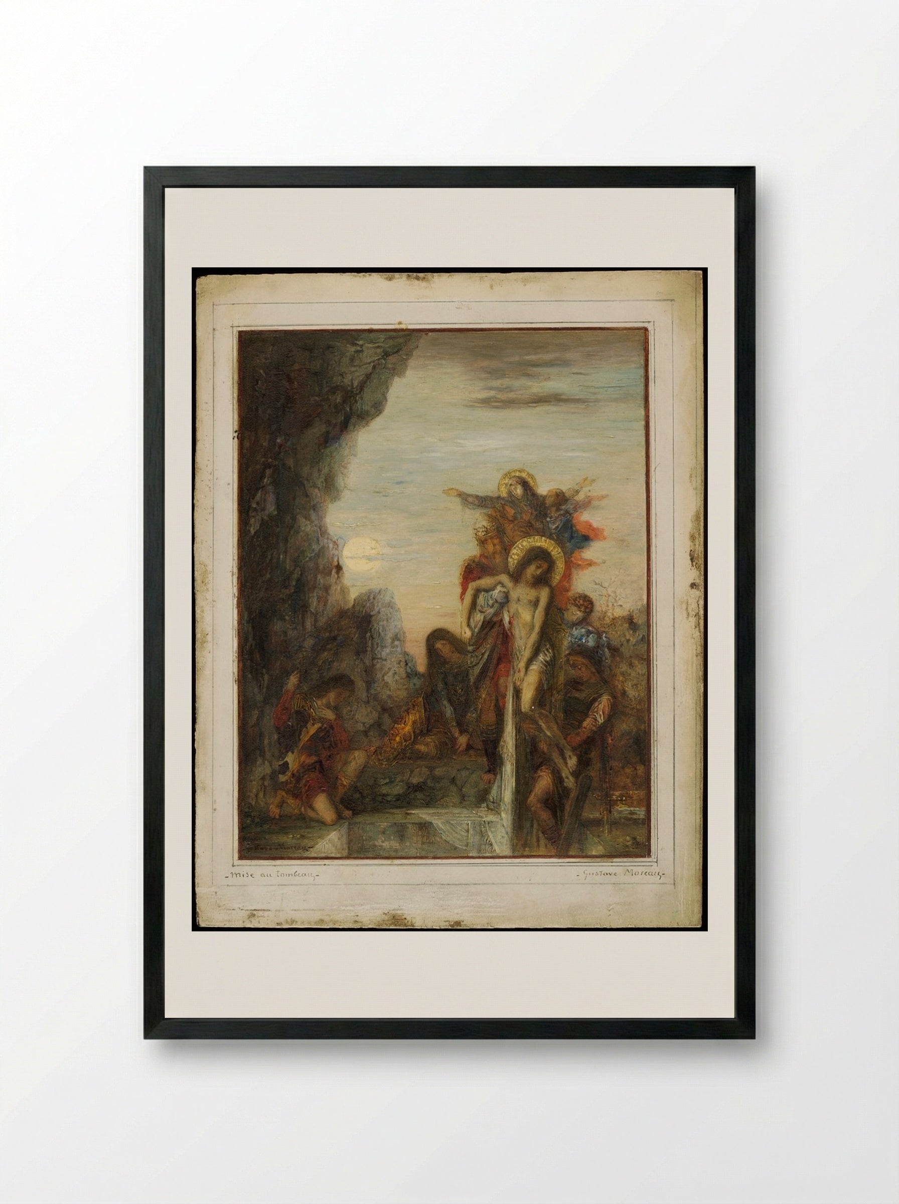The Entombment - Gustave Moreau - Framed Print Black