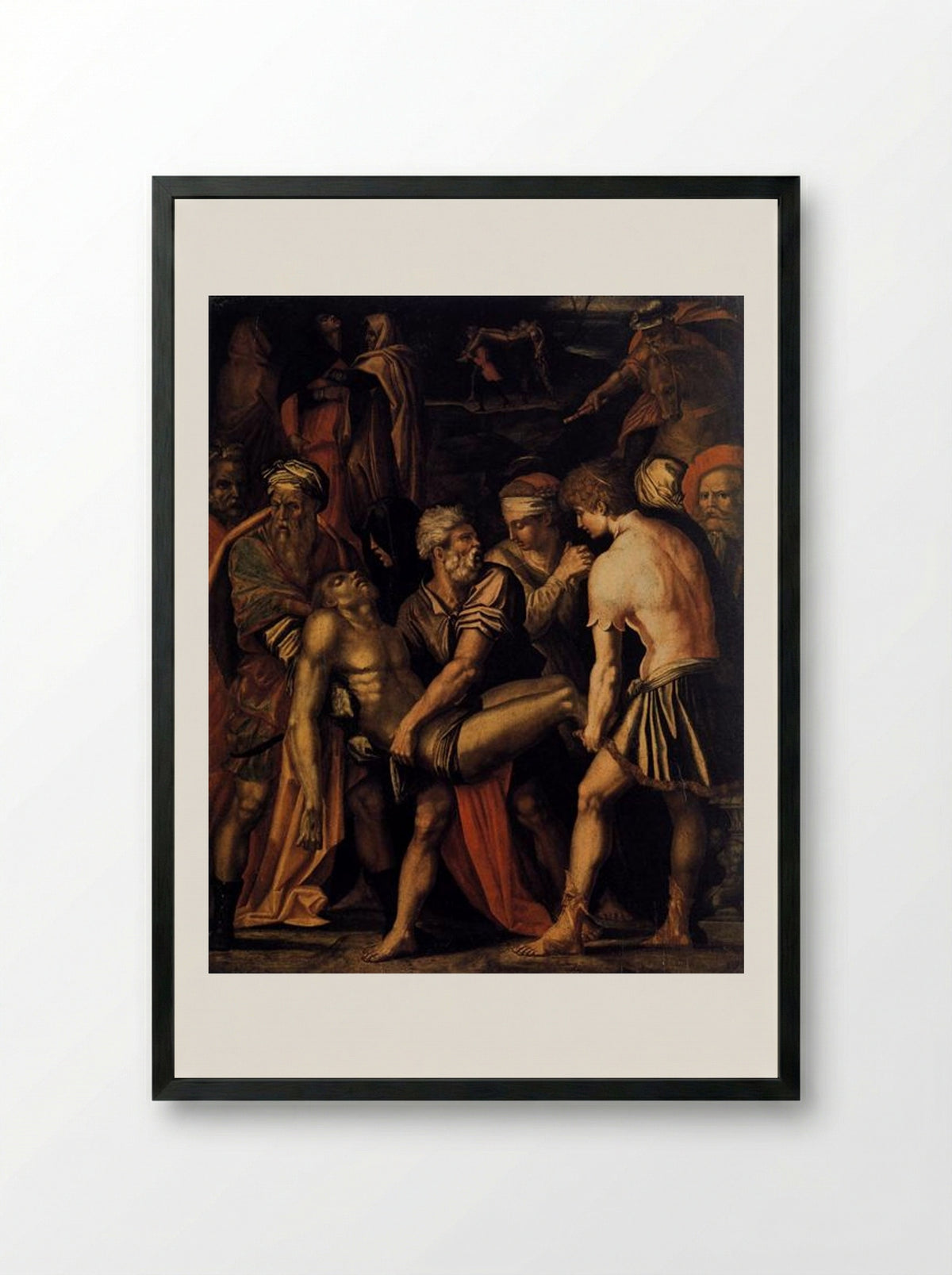 The Entombment - Giorgio Vasari - Framed Print Black