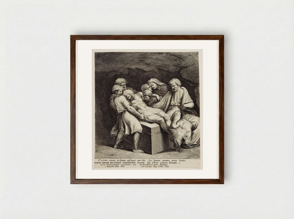The Entombment - Lucas Vorsterman I - Framed Print Dark Wood