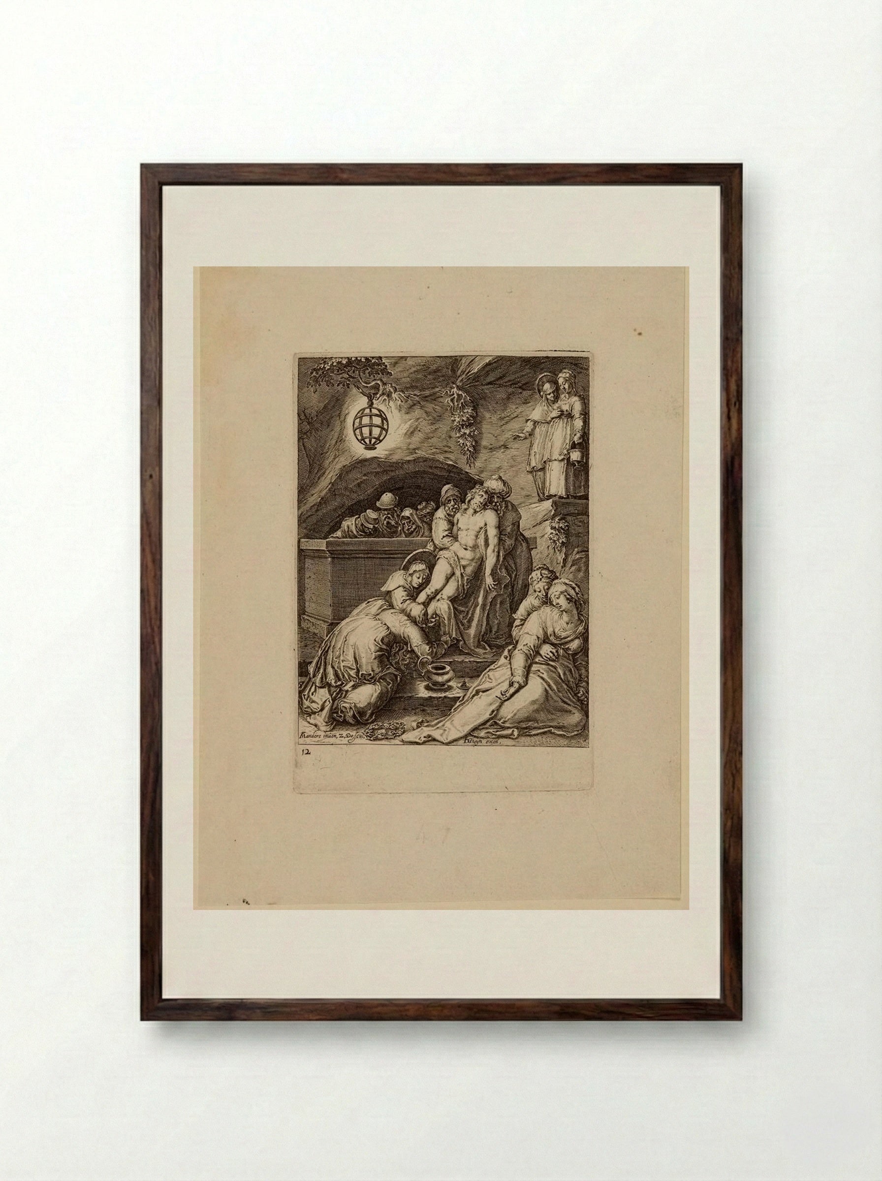 The Entombment - Zacharias Dolendo - Framed Print Dark Wood